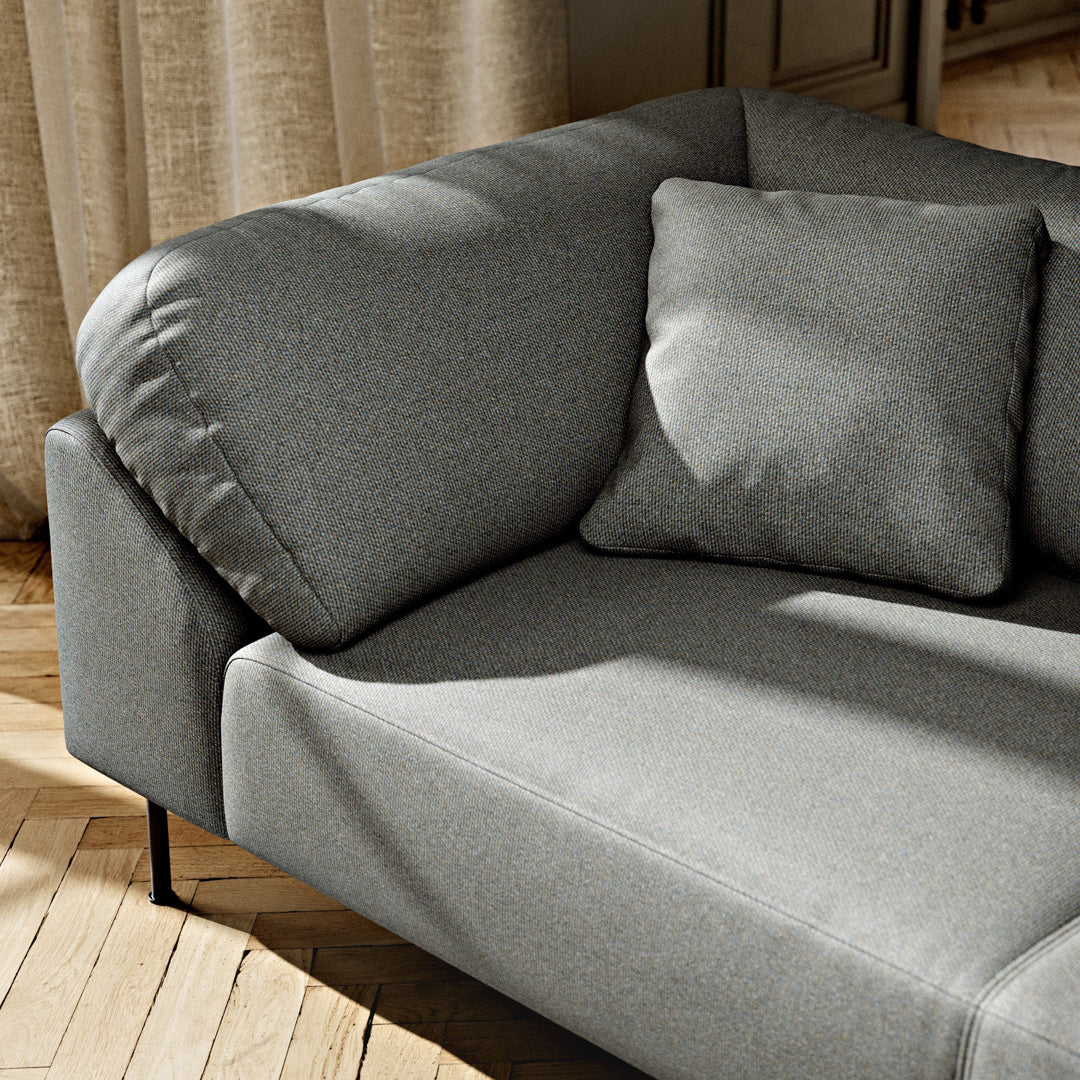 Modern Pre-Configured Sectional Sofa Set with Collar Design - 5 Piece Living Room Furniture for Cozy Home Decor & Family Gatherings