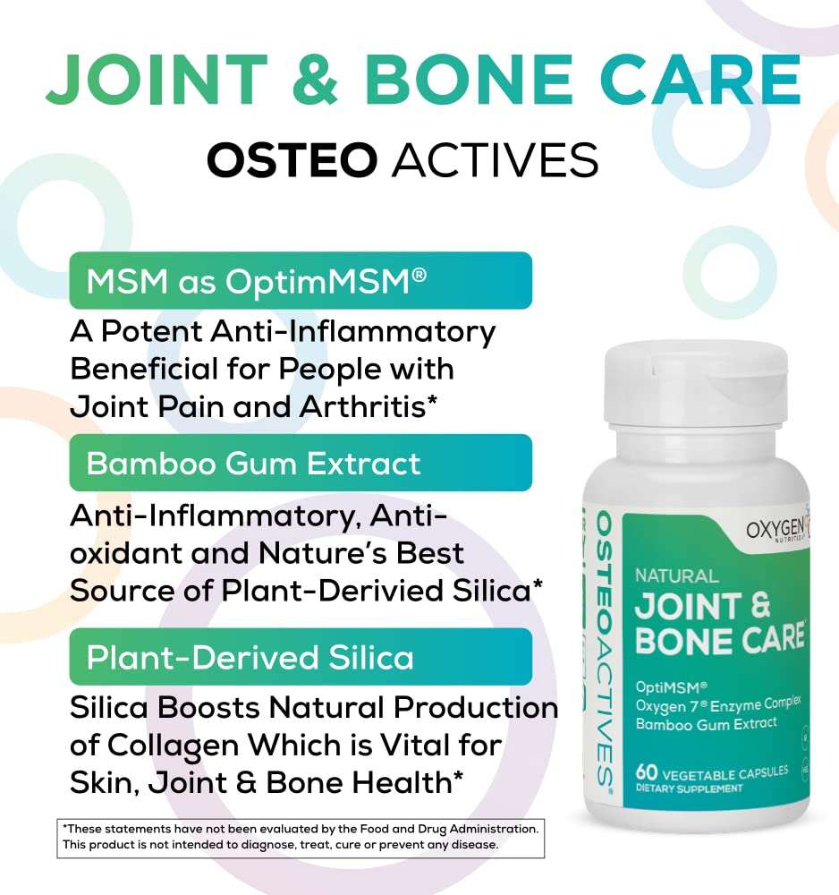 OsteoActives All-Natural Joint, Bone & Connective Tissue Support Supplement - 60 Vegetable Capsules | Supports Mobility & Flexibility for Active Lifestyles | Packaging May Vary