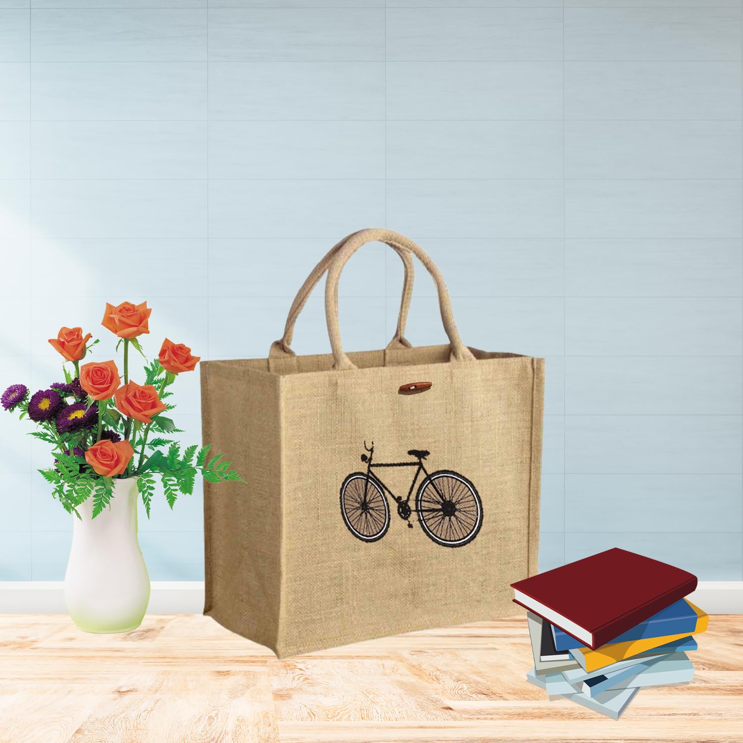 Eco-Friendly Reusable Jute Tote Bags with Sturdy Handles - Natural Burlap Shopping Bags for Groceries, Beach, Gifts & Everyday Use | Sustainable Cotton Alternative for Eco-Conscious Shoppers
