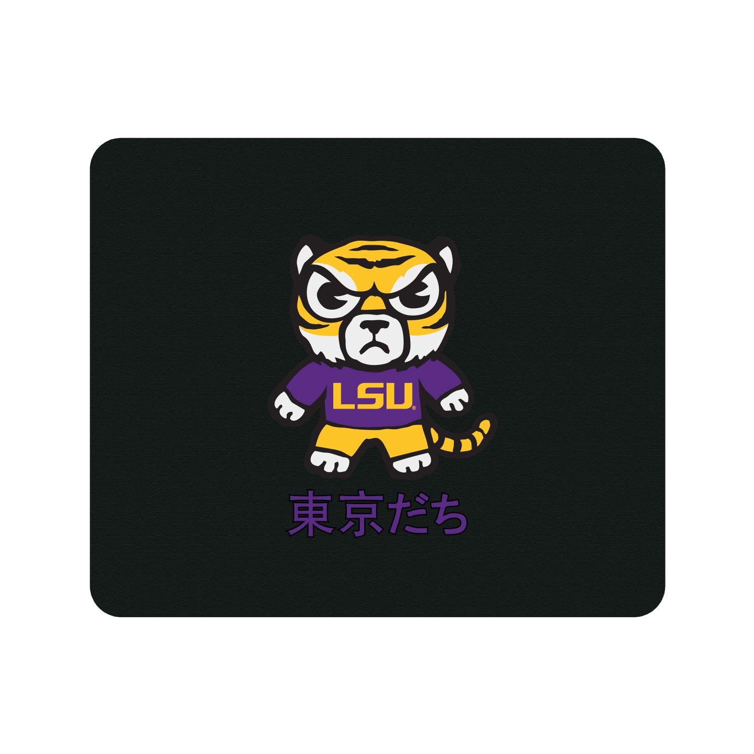 LSU Louisiana State University Standard Fabric Mouse Pad - Non-Slip Desk Accessory for Gaming & Office Use - Tokyodachi Classic Design - Perfect for Dorm, Home & Work Setup