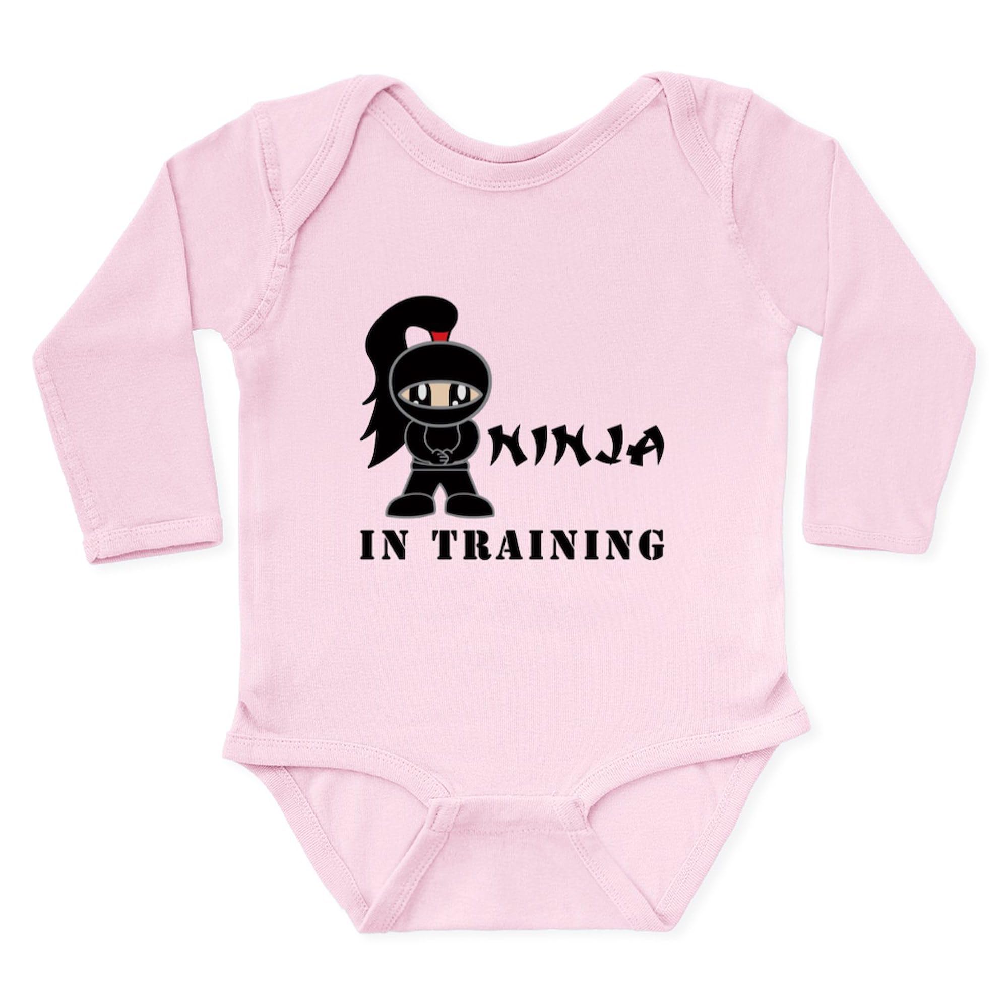Girl Ninja in Training Baby Bodysuit - Cute Long Sleeve Infant Romper for Newborns & Toddlers | Perfect for Halloween Costumes, Playtime & Photo Shoots