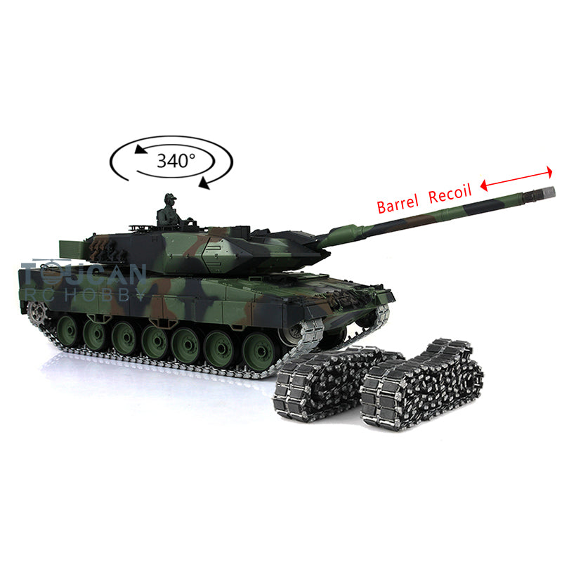 Heng Long 1/16 Scale TK7.0 Edition Leopard 2A6 RTR RC Tank with Barrel Recoil & Metal Tracks - 3889 Model | Premium Remote Control Military Vehicle for Boys & Adults | Perfect Gift for Father's Day, Birthday & Outdoor Play