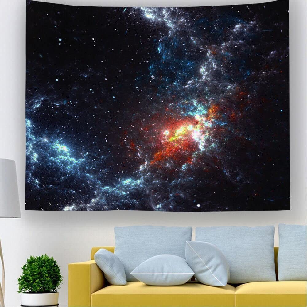 GUD DECOR 3D Starry Sky Tapestry Wall Hanging - 70x78 Inch Bohemian Bedroom Decor for Dorm, Living Room & Home Aesthetic | Perfect for Meditation Space & Hippie Style Interior Design