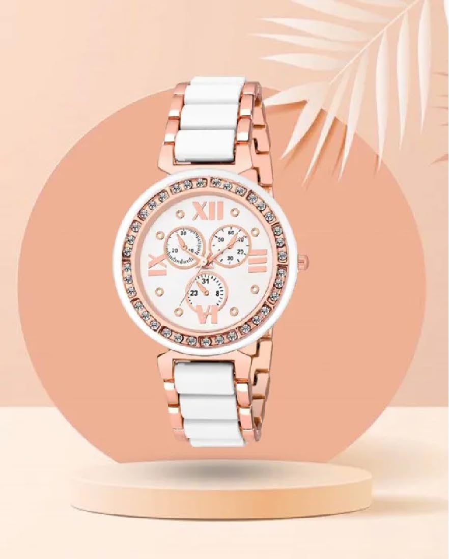 LAKSH Magnetic Strap Analog Watch & Digital Watch for Women & Girls - Waterproof, Fashionable Wristwatch with Interchangeable Rubber Bands (Model SR-665/AT-665) - Perfect for Daily Wear, Office, Sports & Casual Outfits