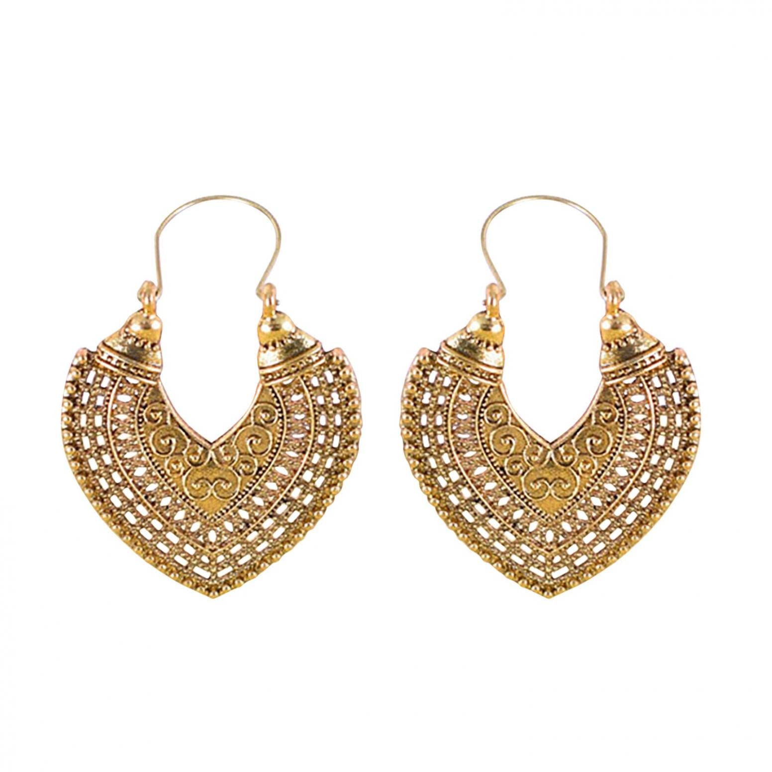 Boho Hoop Earrings for Women - Vintage Hollow Bohemian Dangle Earrings - Exquisite Fashion Jewelry - Perfect for Festivals, Weddings & Everyday Boho Chic Style