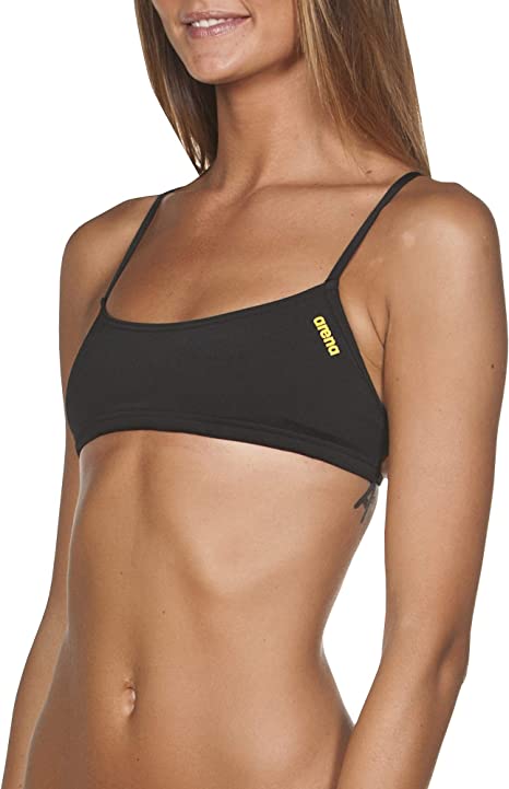 New Arena Women's XS Rulebreaker Bandeau Play Bikini Top - Black | Swimwear for Beach, Pool & Summer Vacations
