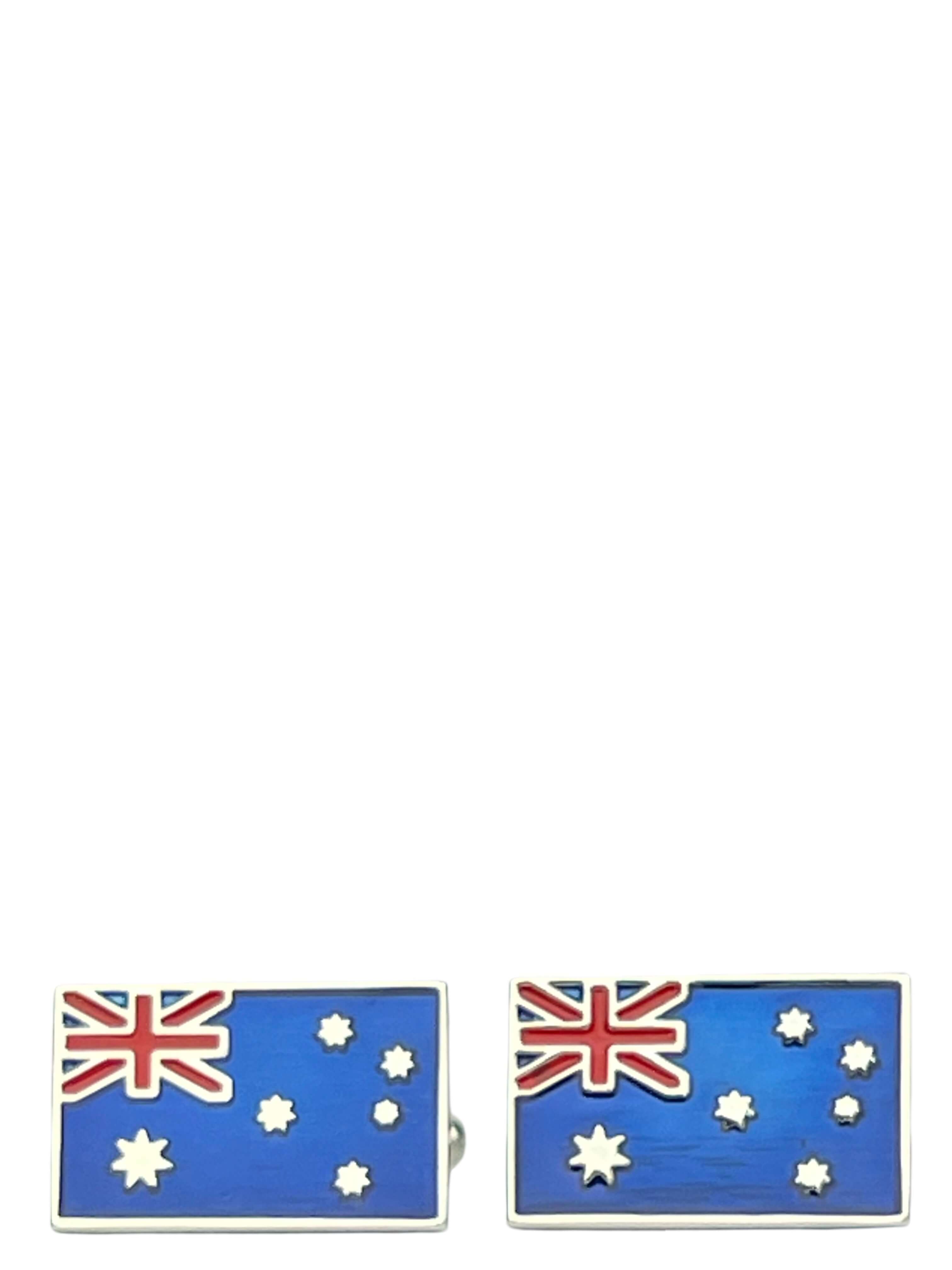 DÉCLIC Australian Flag Cufflinks for Men - Premium Stainless Steel Patriotic Dress Accessories - Perfect for Weddings, Business Meetings & Formal Events