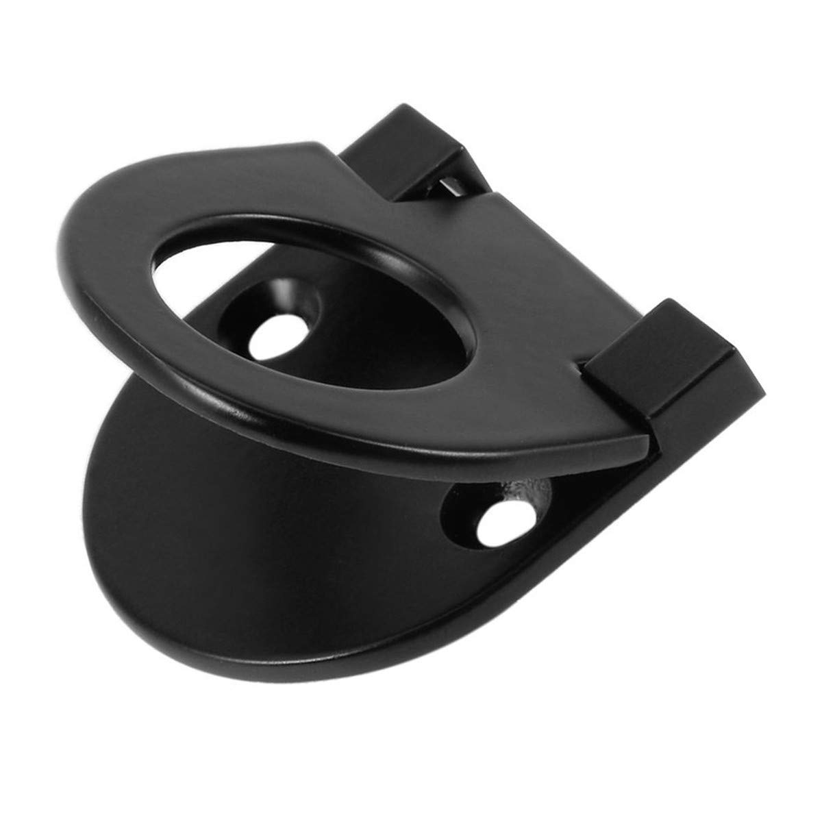Modern Flush Ring Kitchen Handles 3-Pack - Black Oval for Cabinets & Drawers