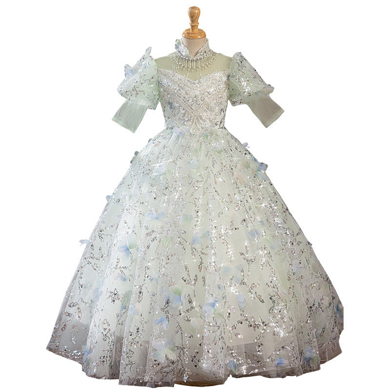 Sparkly Green Sequin Birthday Dress for Girls - Princess Party Gown for Prom, Pageants & Special Occasions | Perfect for Birthday Celebrations, Dance Recitals & Formal Events