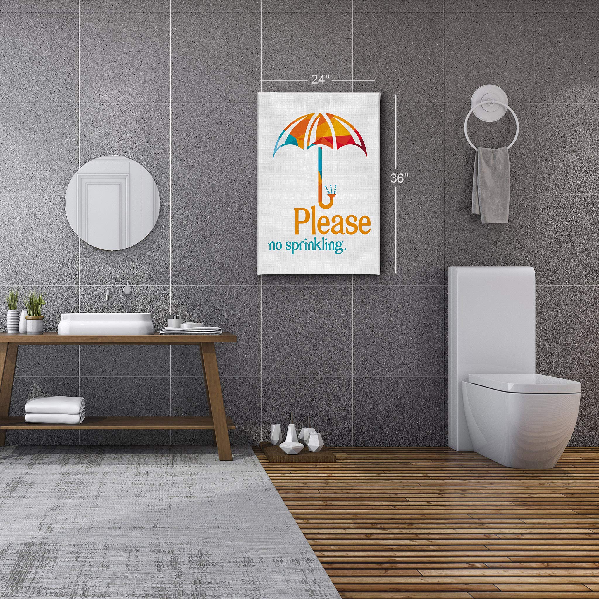 Funny No Sprinkles Bathroom Sign Canvas Print - 12x8 Wall Art for Home Decor