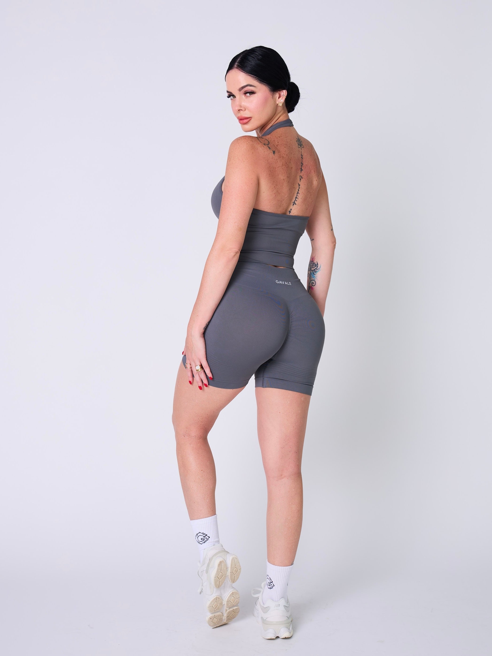 Contour Series Women's Workout Top & Biker Shorts Set - Gym, Yoga, Running & Casual Wear