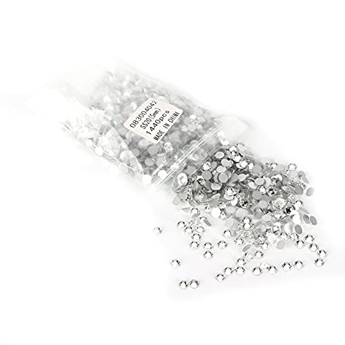 DIY Nail Rhinestones & Flatback Gems - Transparent Glass Rhinestones for Nail Art, Phone Cases, Jewelry Making - Perfect for DIY Crafts, Wedding Decor, Fashion Accessories