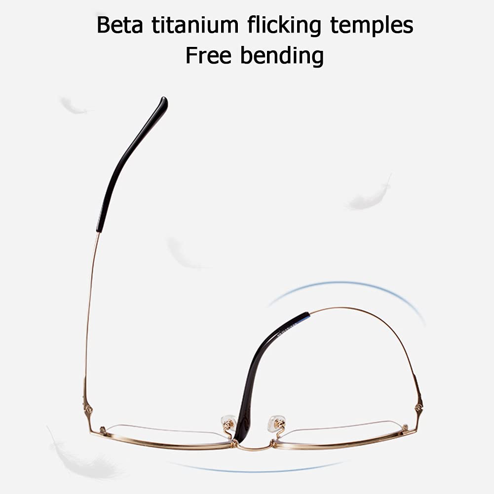Blue Light Blocking Reading Glasses - Fashion Square Frame with Spring Hinge for Men & Women - Anti Glare Computer Glasses for Office Work & Screen Time
