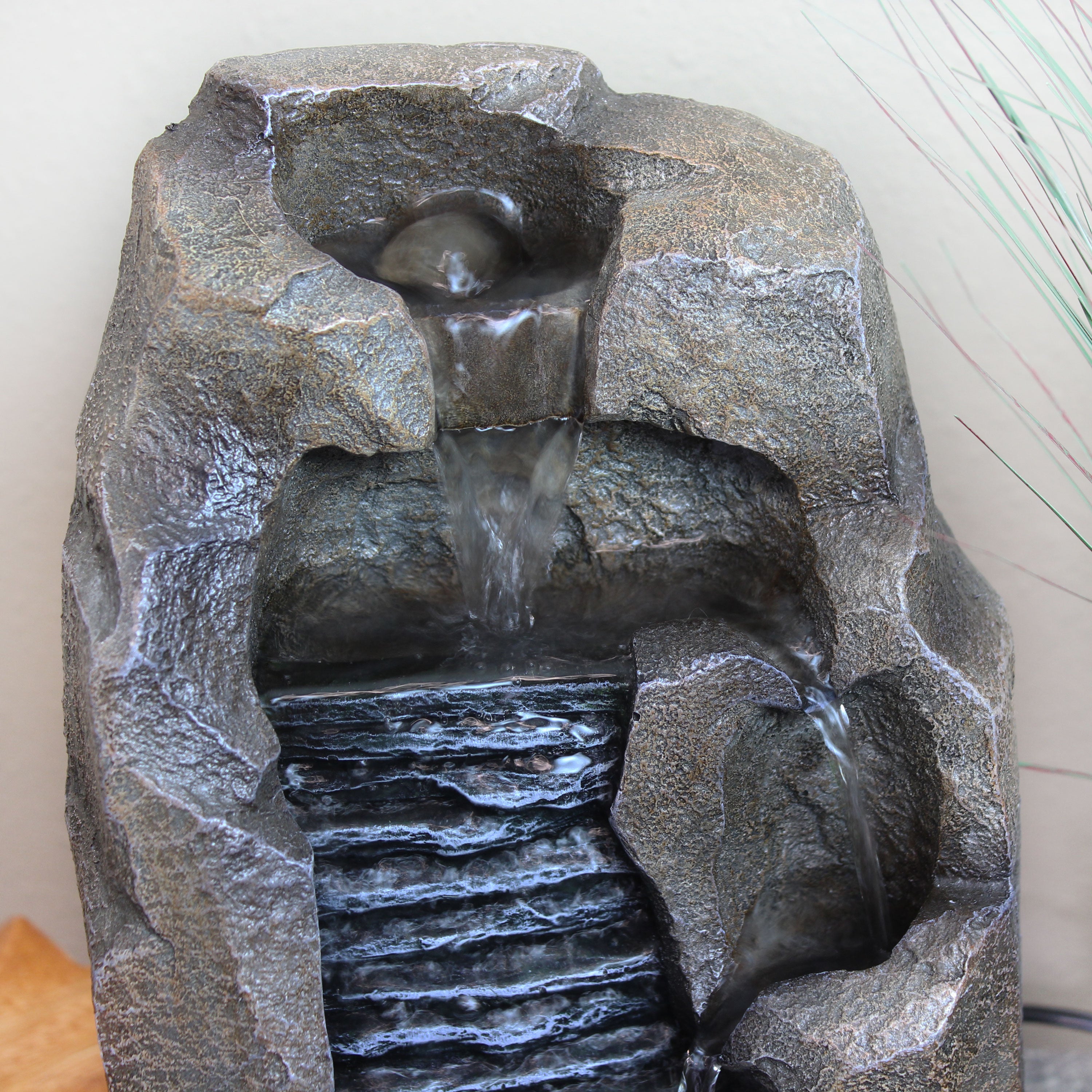 Sunnydaze Stony Rock Waterfall Indoor Tabletop Fountain - Relaxing Zen Decor for Home, Office & Meditation Spaces | 11