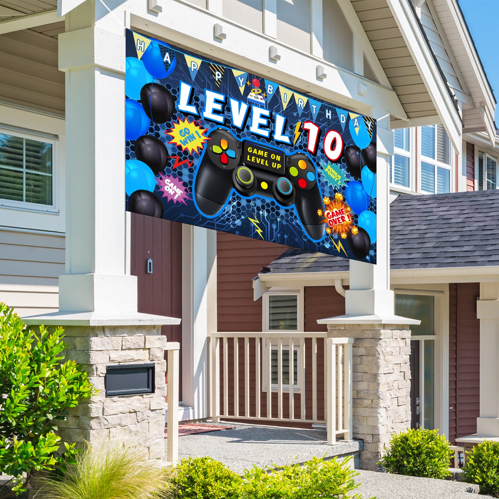 Vlipoeasn 10th Birthday Party Decorations for Boys - Video Game Theme Backdrop & Supplies for 10 Year Old's Celebration | Perfect for Gaming Themed Parties, Streamer Events & Kids Birthday Decor