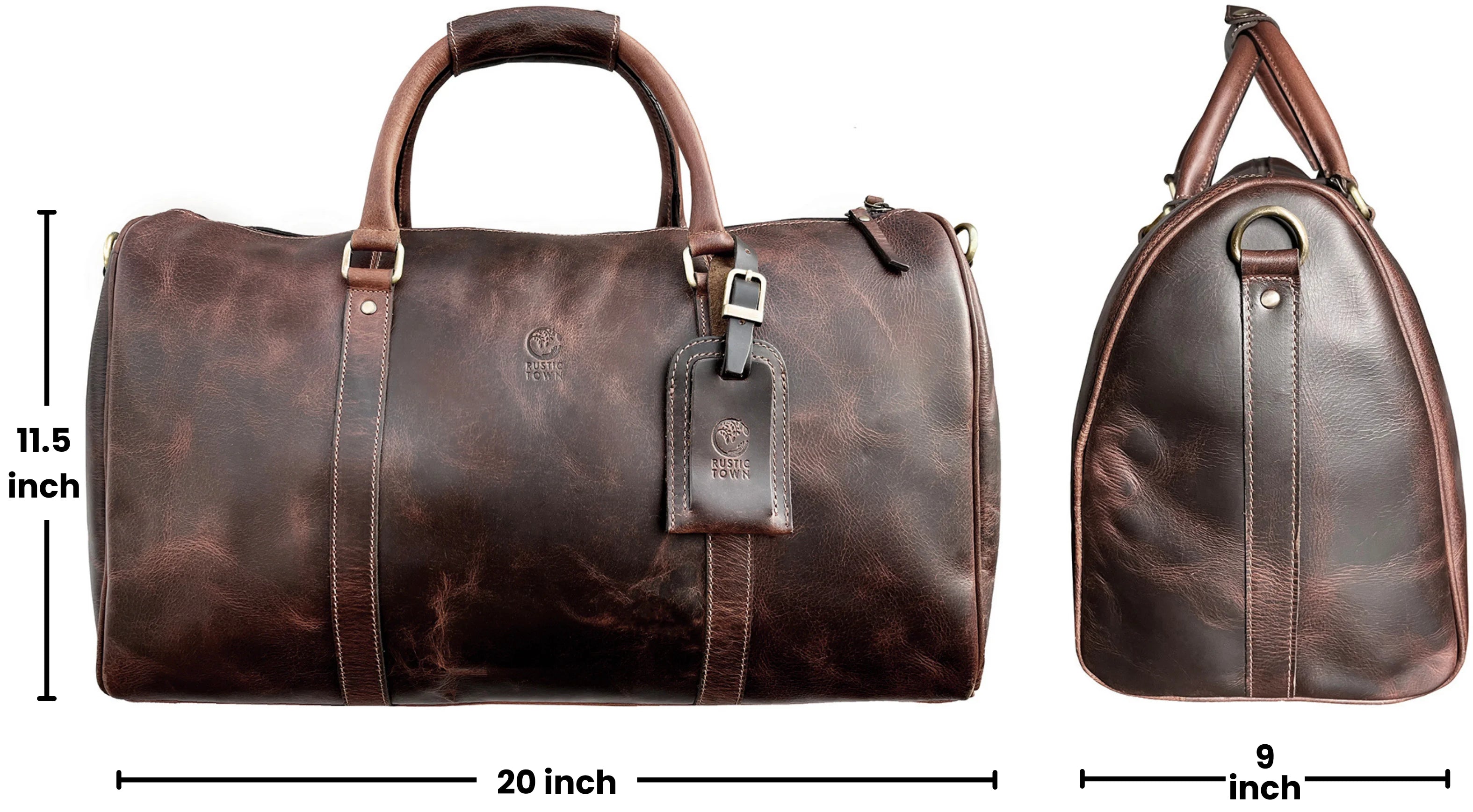 Nando Adventure Duffle Bag - Waterproof Travel Duffel with Shoulder Strap (Walnut Brown) - Perfect for Gym, Camping & Weekend Getaways