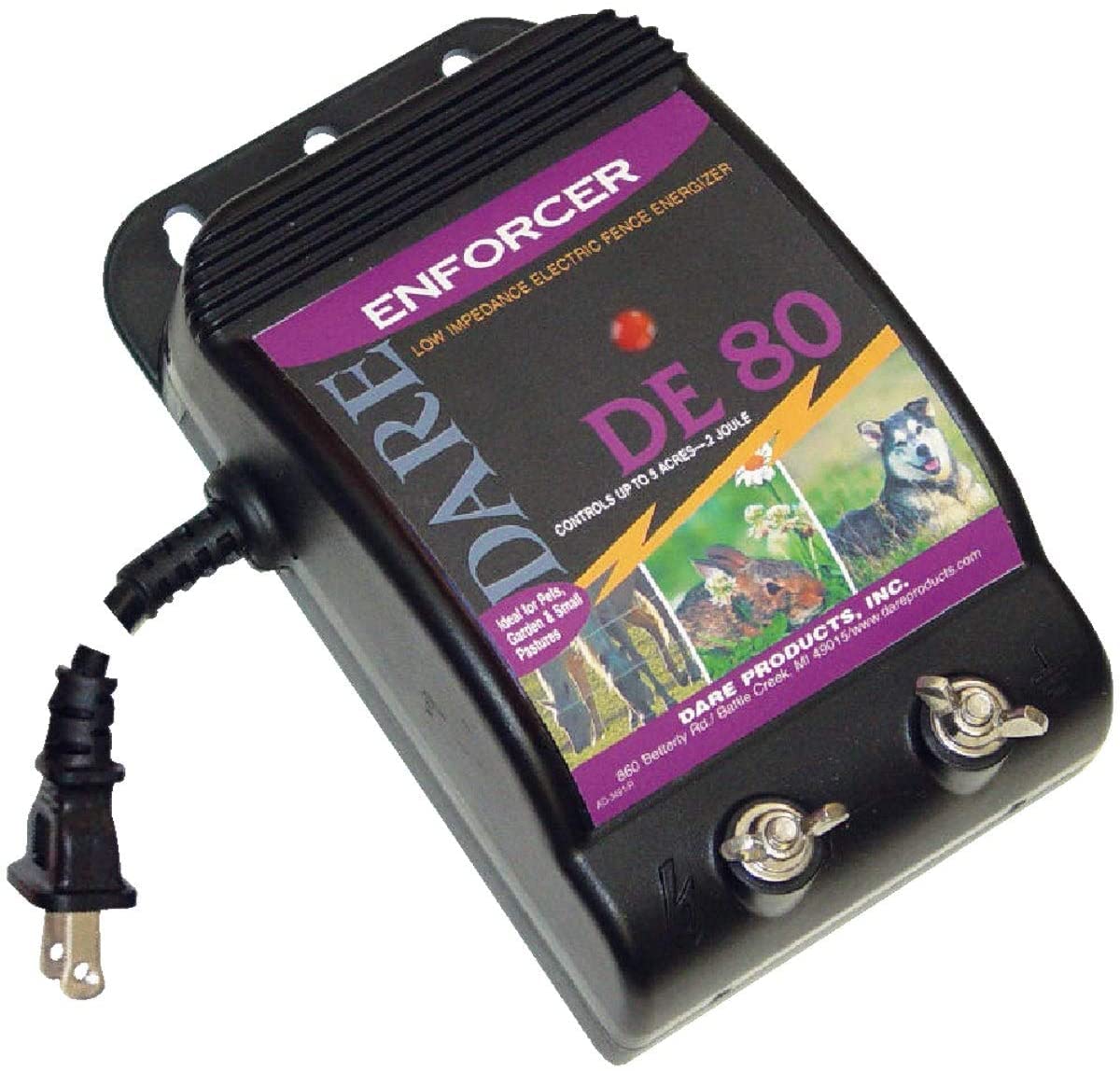 Enforcer Series 5 Acre Electric Fence Energizer - 110V Plug-In Charger for Livestock & Property Protection | Secure Farms, Ranches & Backyards