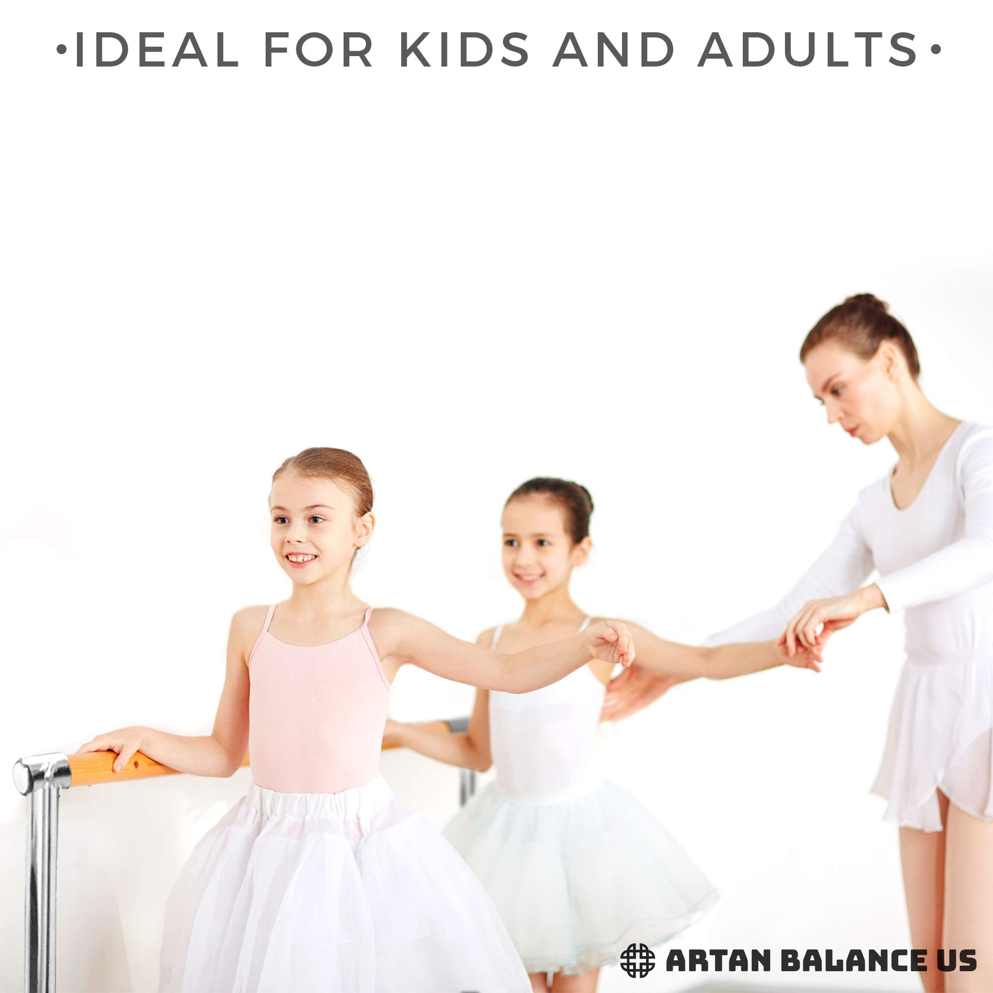 Adjustable Portable Ballet Barre for Home & Studio - Single/Double Bar for Stretching, Pilates, Dance & Workouts - Perfect for Kids & Adults - Ideal for Home Practice, Dance Classes & Fitness Training