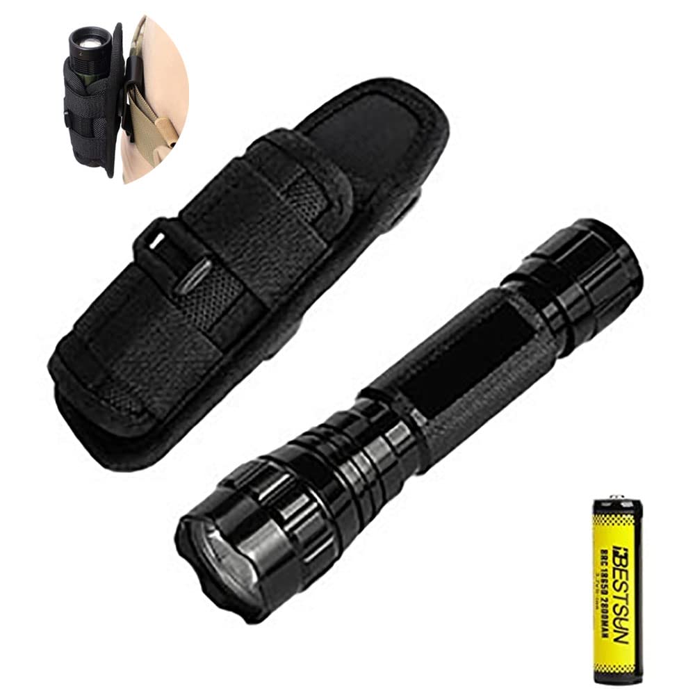 Super Bright 120,000 Lumen Tactical Flashlight with Holster - High Power Single Mode LED Flashlight for Security, Emergency, Camping & Outdoor Adventures