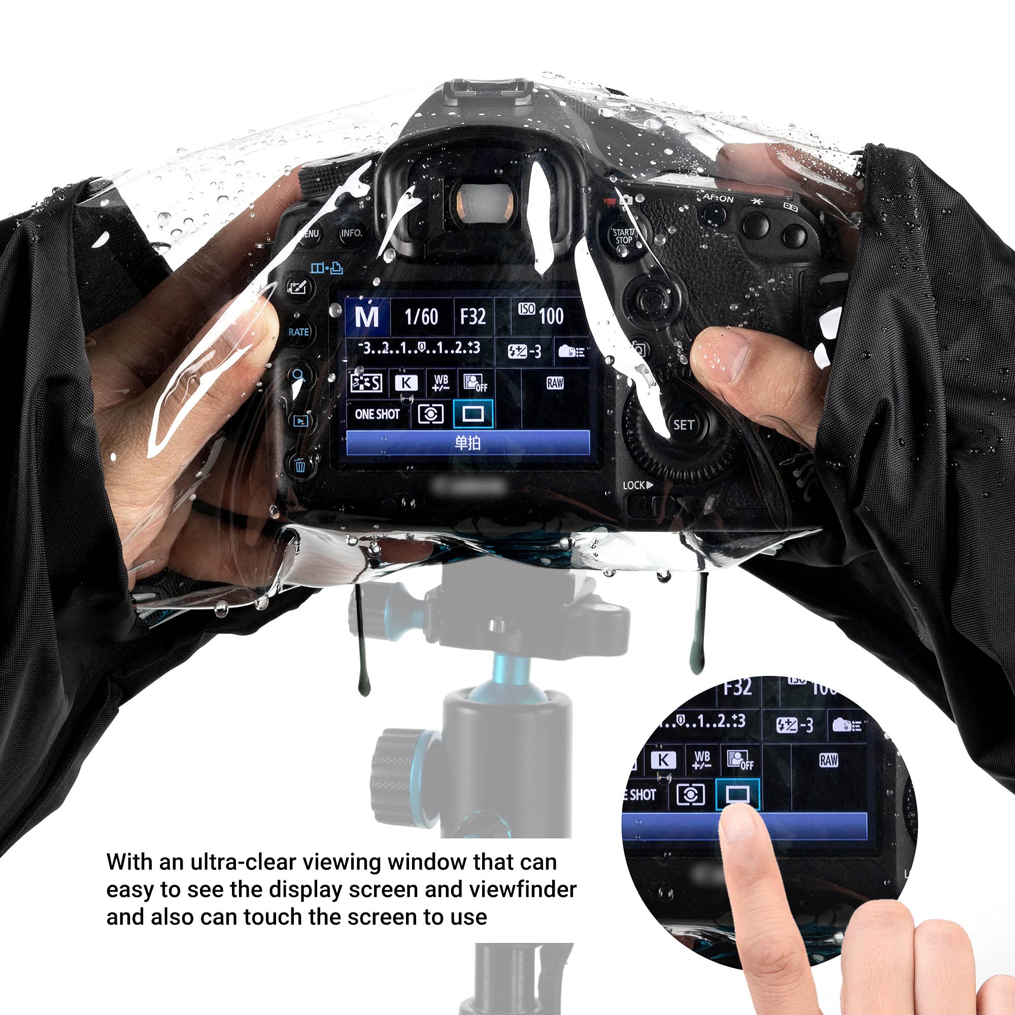 Waterproof Camera Rain Cover for Canon Nikon Sony Fujifilm DSLR & Mirrorless Cameras - Professional Rain Protection for Outdoor Photography, Travel, Hiking & Adventure Sports