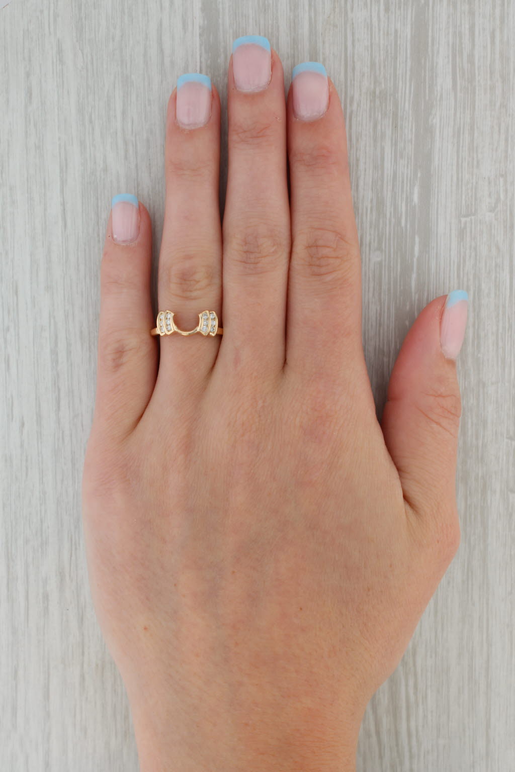 0.18ctw Diamond Ring Enhancer Guard 14k Yellow Gold Size 7.25 Wedding Band - Perfect for Bridal Jewelry, Anniversary Gifts & Special Occasions