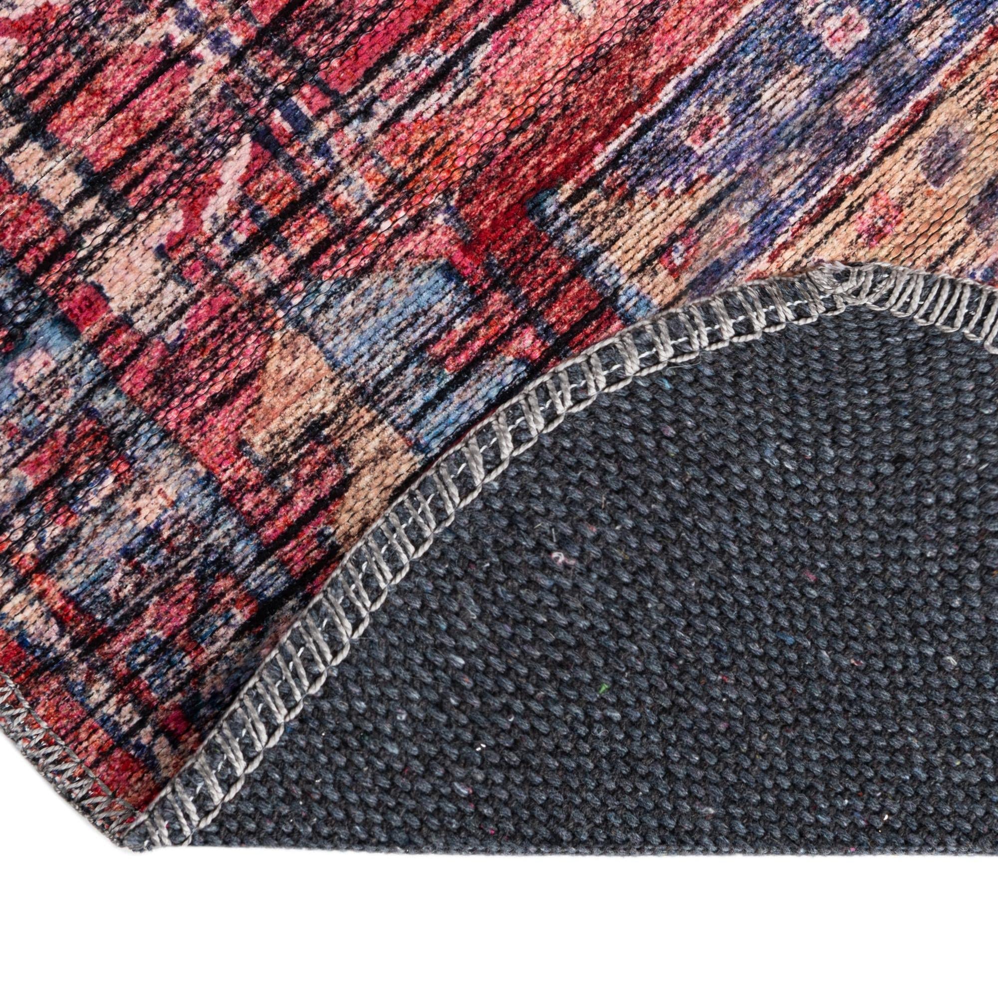 Washable 5' x 8' Oval Rust Red Low-Pile Rug - Maahru Collection by Rugs.com | Perfect for Living Rooms, Dining Areas & Open Spaces | Pet-Friendly & Easy-Clean Home Decor