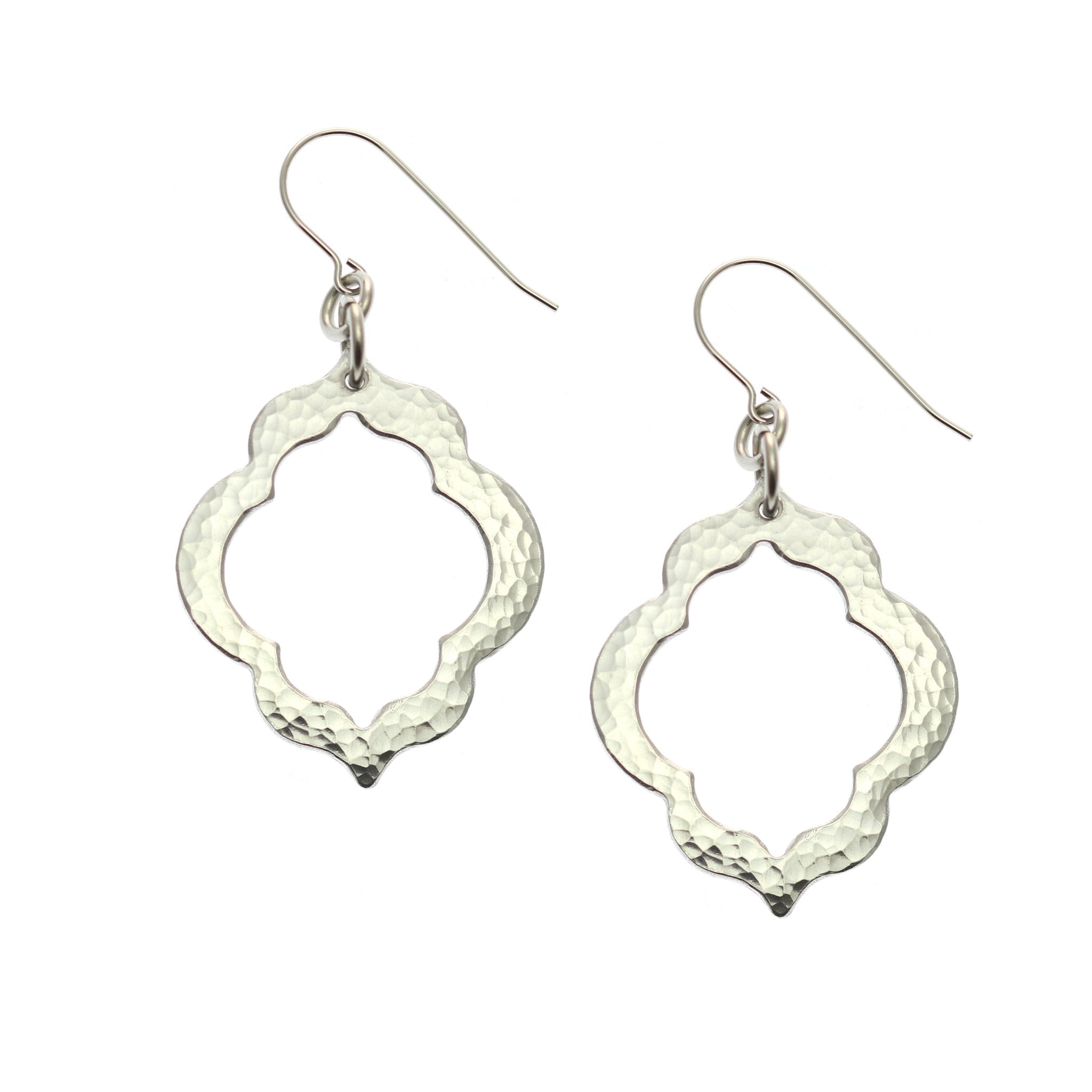 Handmade Pierced Hammered Quatrefoil Aluminum Earrings - Lightweight Dangle Earrings for Women, Perfect for Parties, Weddings & Everyday Wear