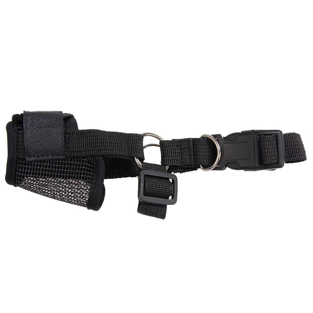 Remorui Adjustable Dog Muzzle - Breathable Mesh Basket Design for Small, Medium & Large Dogs - Prevents Biting, Barking & Chewing - Secure Loop Fastening (Black, Size L) - Perfect for Training, Grooming & Vet Visits