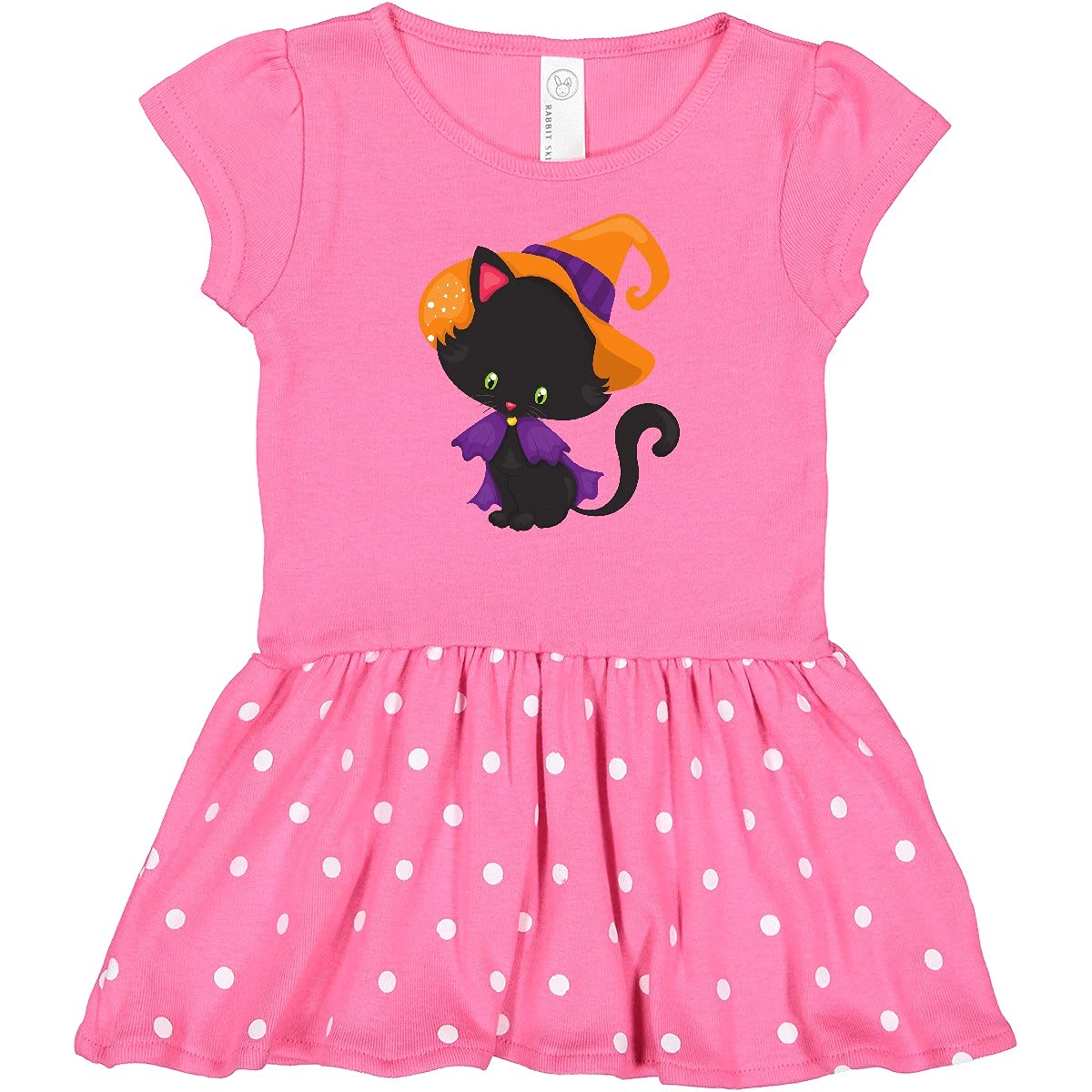 Inktastic Halloween Cat Dress for Infants - Cute Black Cat with Witch Hat Costume | Perfect for Halloween Parties & Trick-or-Treating
