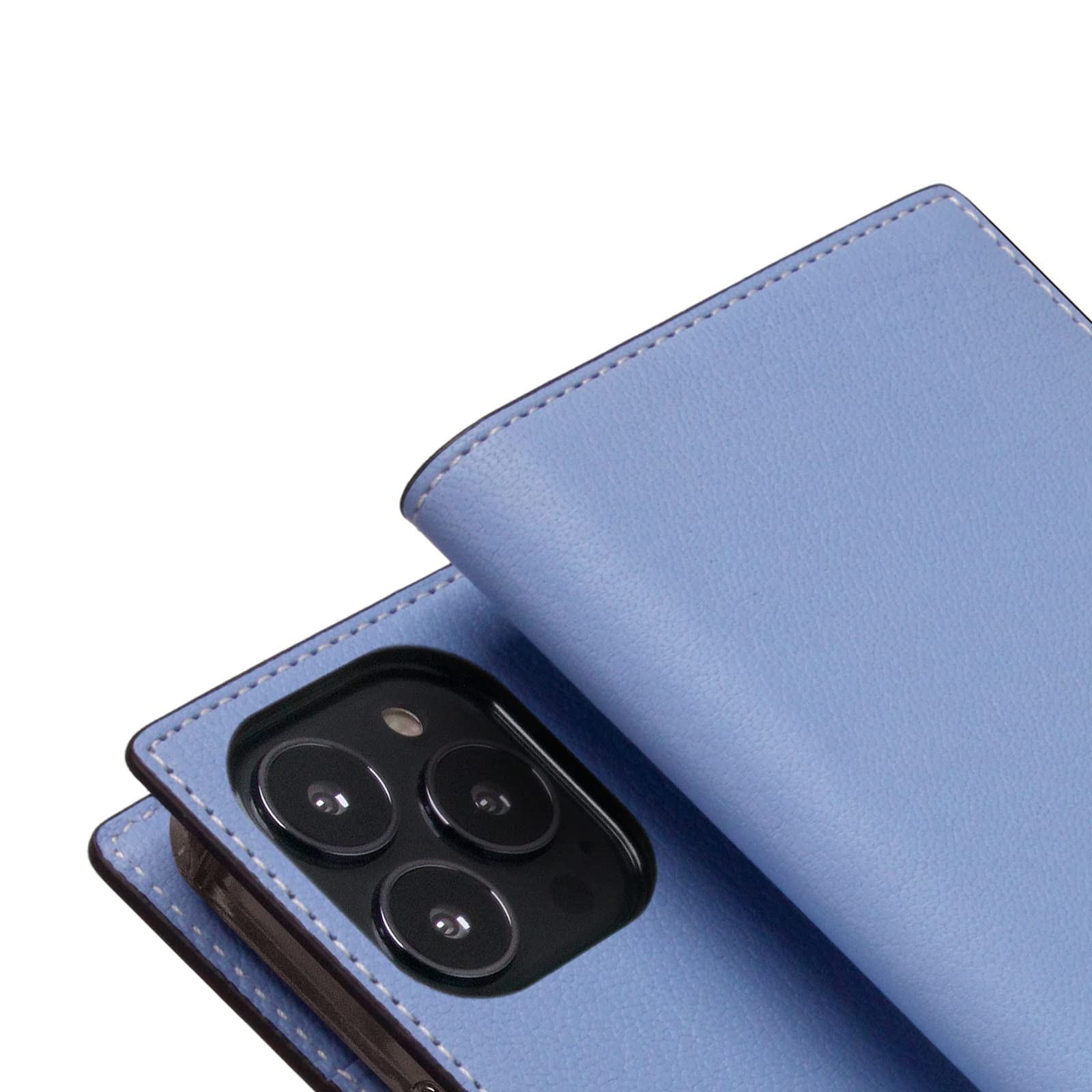 Premium D9 French Chevere Sully Leather Wallet Case for iPhone 12 Pro Max - Handcrafted Genuine Leather Diary Style with 3 Card Slots & Side Cash Pocket | Luxury Protective Phone Cover | Perfect for Business, Travel & Everyday Use (Blue Vista)