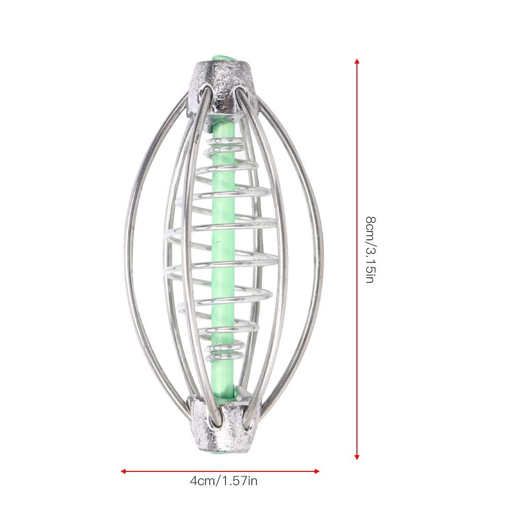 **10Pcs Stainless Steel Carp Fishing Feeder Bait Holder Spring - Durable 36g Bait Cage Tackle Accessory with Pendant Bead for Carp Fishing | Perfect for Freshwater & Lake Fishing**