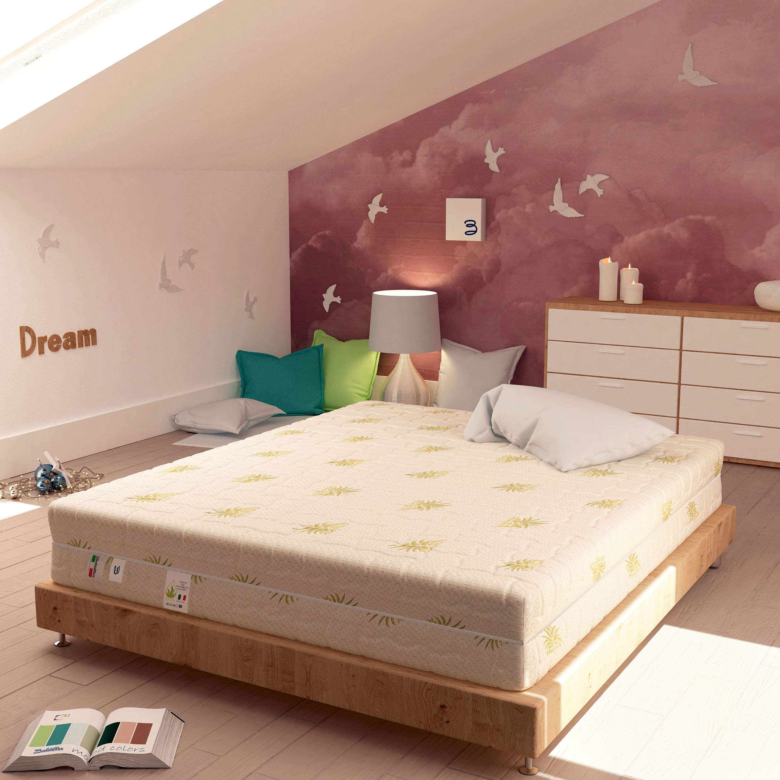 Baldiflex Emporio - 7cm Memory Foam Mattress, Single Bed Mattress with Dream Soft Comfort, 25cm Height, Removable Aloe 3D Cover, 100 x 200 x 25 cm - Perfect for Guest Rooms, Dorms, and Small Spaces