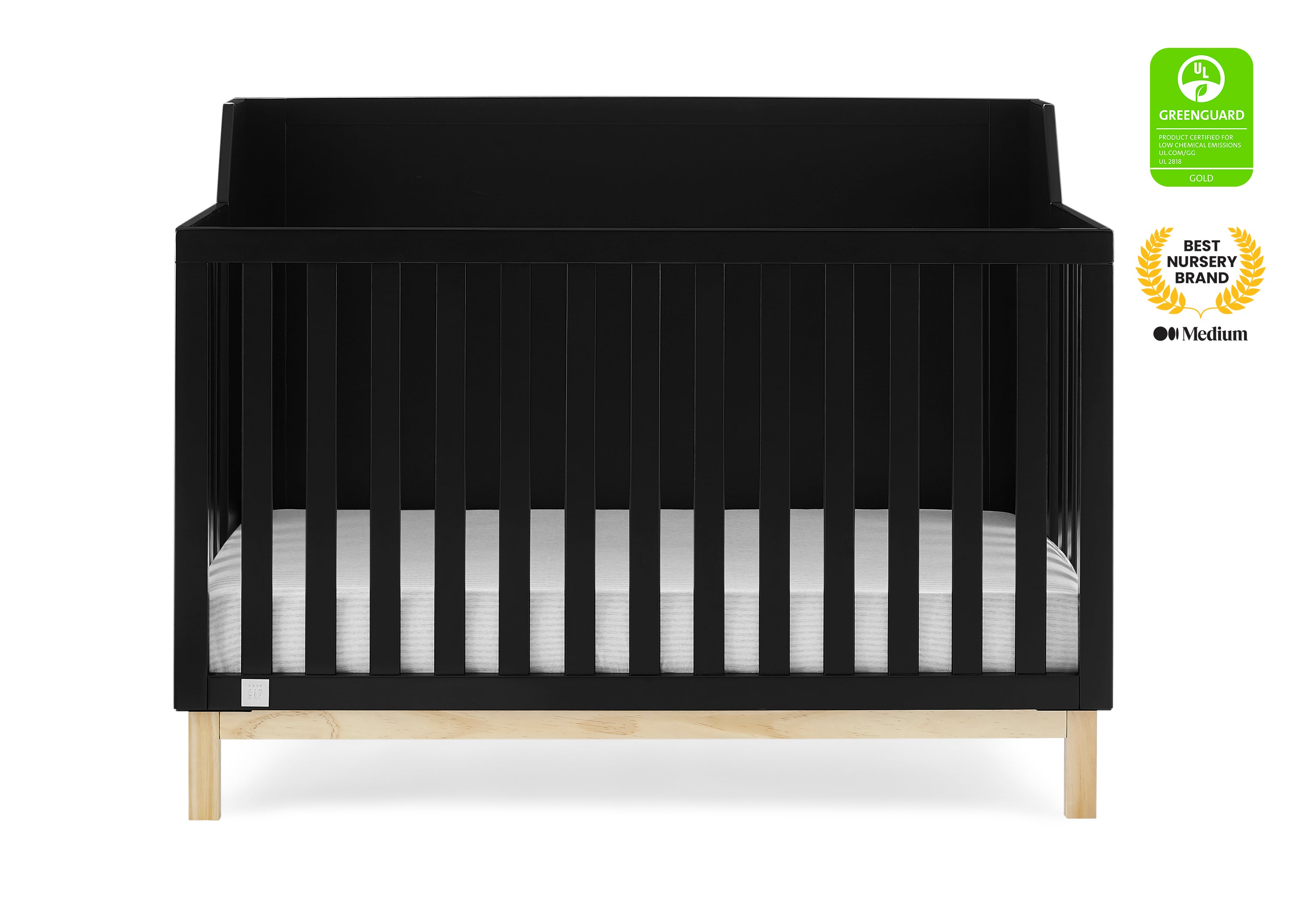 BabyGap Oxford 6-in-1 Convertible Crib - Nursery Furniture for Newborn to Toddler - Perfect for Small Spaces & Modern Nurseries