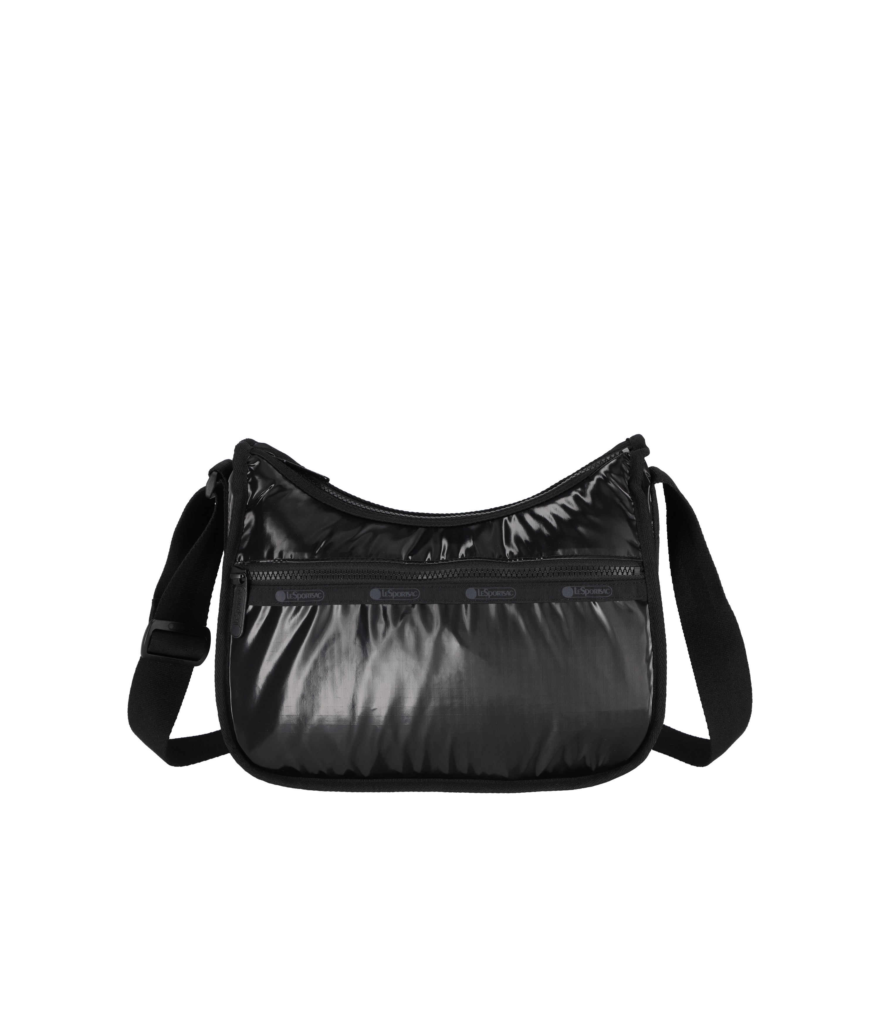 Classic Hobo Black Shine Patent Leather Shoulder Bag 7520 M135 - Stylish & Durable for Work, Travel & Everyday Use