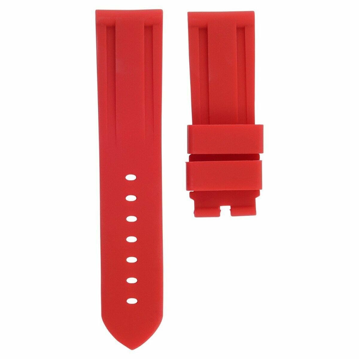 22mm-24mm Rubber Diver Watch Band Strap with Deployment Clasp Buckle - Compatible with Panerai Watches - Waterproof & Durable Replacement Watch Strap for Diving, Swimming & Outdoor Activities