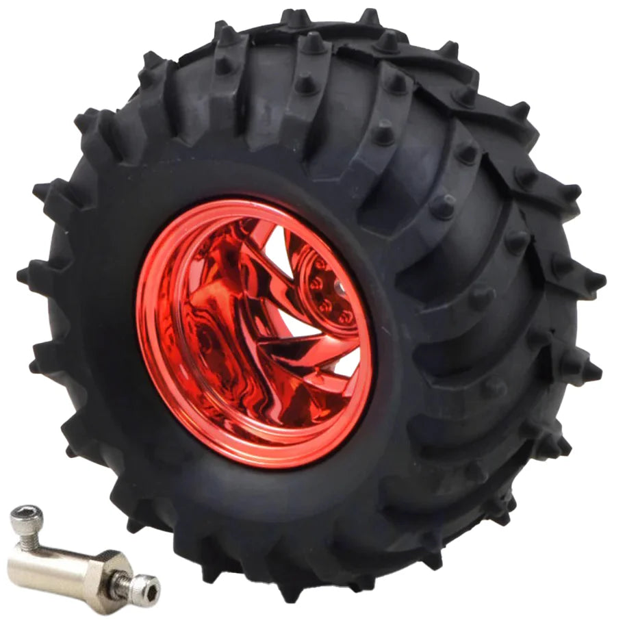 Dagu 120mm Spiked Rubber Wheel for RC Cars & Robotics - 60mm Width, 4mm Axle (RS003CS) - Perfect for Off-Road RC Vehicles, Robot Combat & DIY Projects