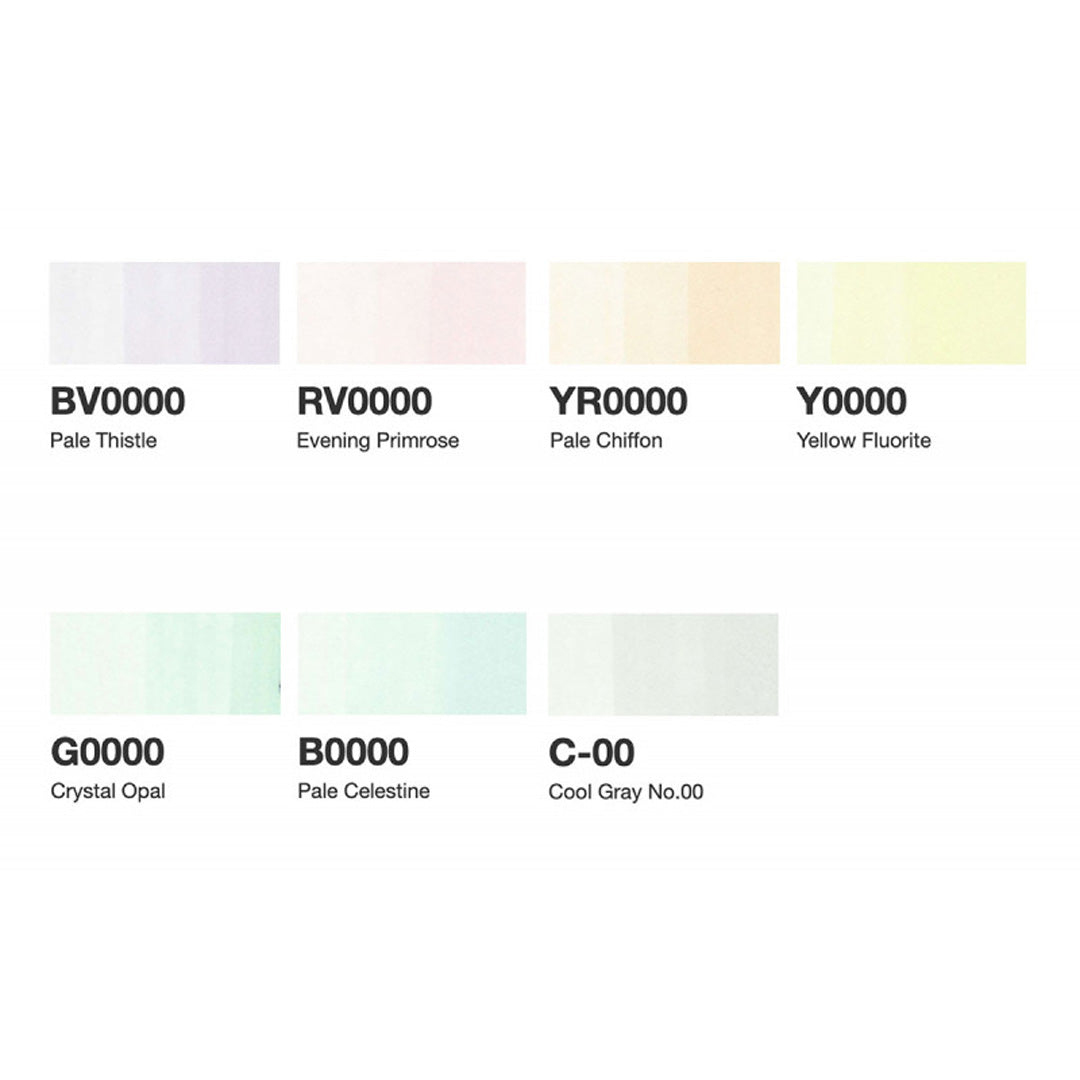 Copic Airy Tones Trial Set 6+1 Limited Edition Markers - Alcohol-Based Sketching & Illustration Art Supplies for Beginners & Professionals - Perfect for Manga, Comics, Fashion Design & Calligraphy