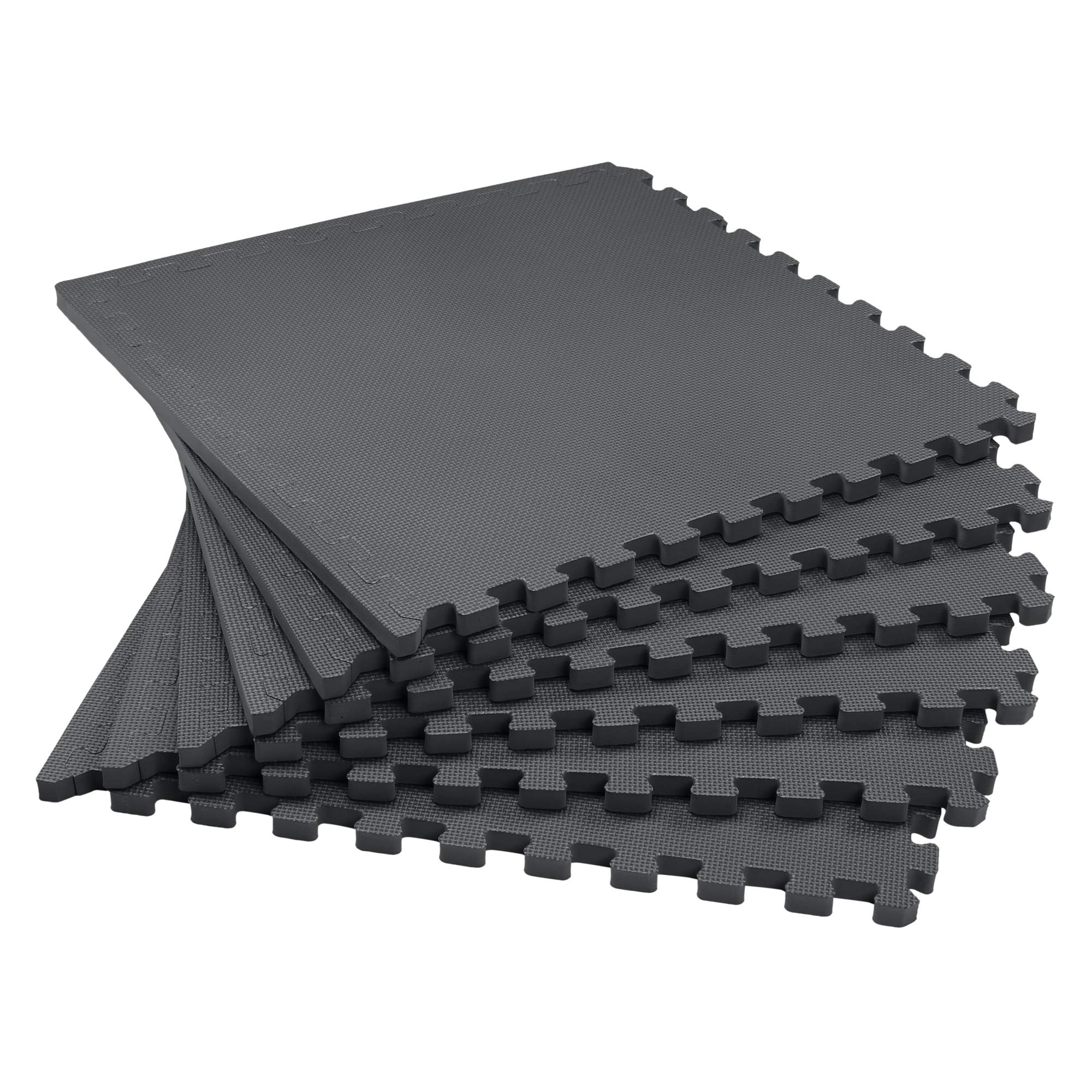 3/4 Inch Thick EVA Foam Floor Tiles - Interlocking Exercise Mats for Home Gym, Yoga, Playroom & Kids Area - Waterproof & Shock Absorbent Flooring for Fitness, Workouts & Indoor Activities