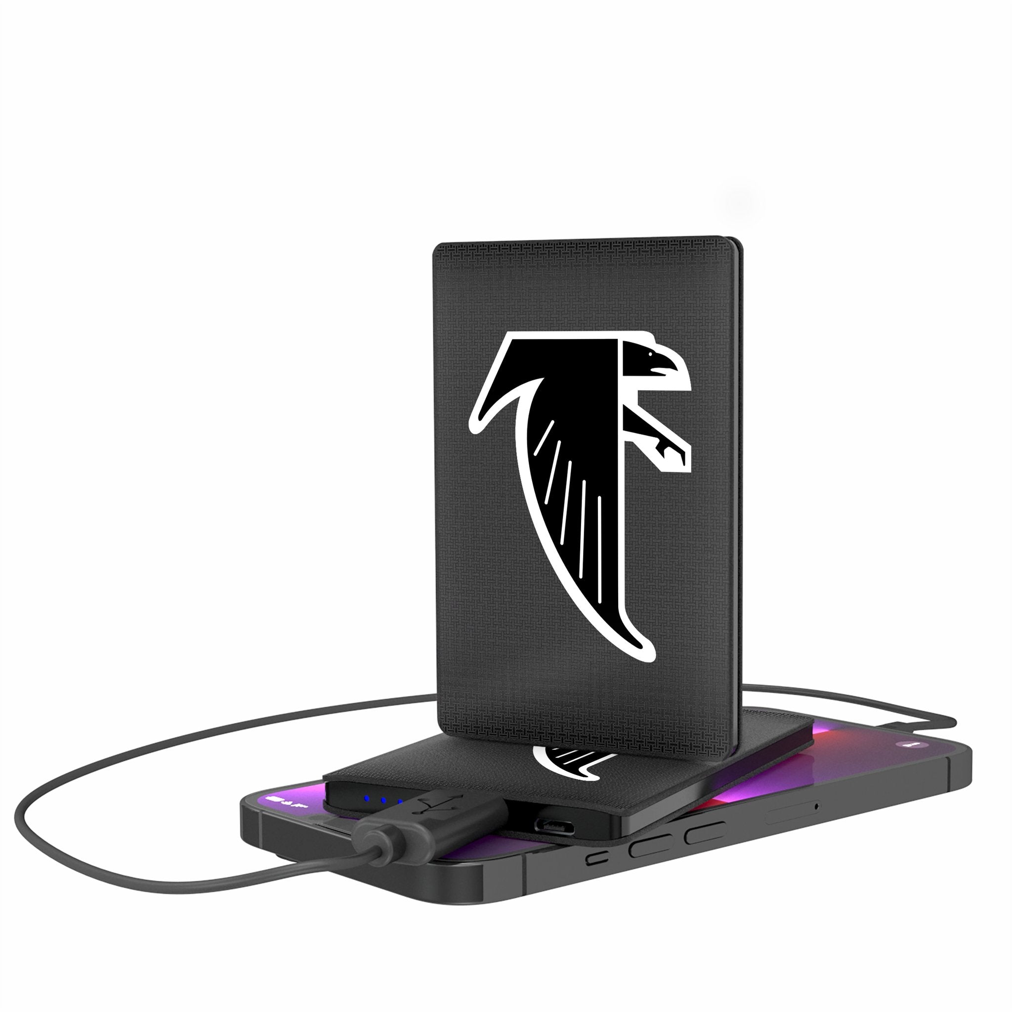 Atlanta Falcons Portable 2500mAh Credit Card Power Bank - Ultra Slim Linen Design for Travel, Business & Emergency Charging - Perfect for Falcons Fans On-The-Go