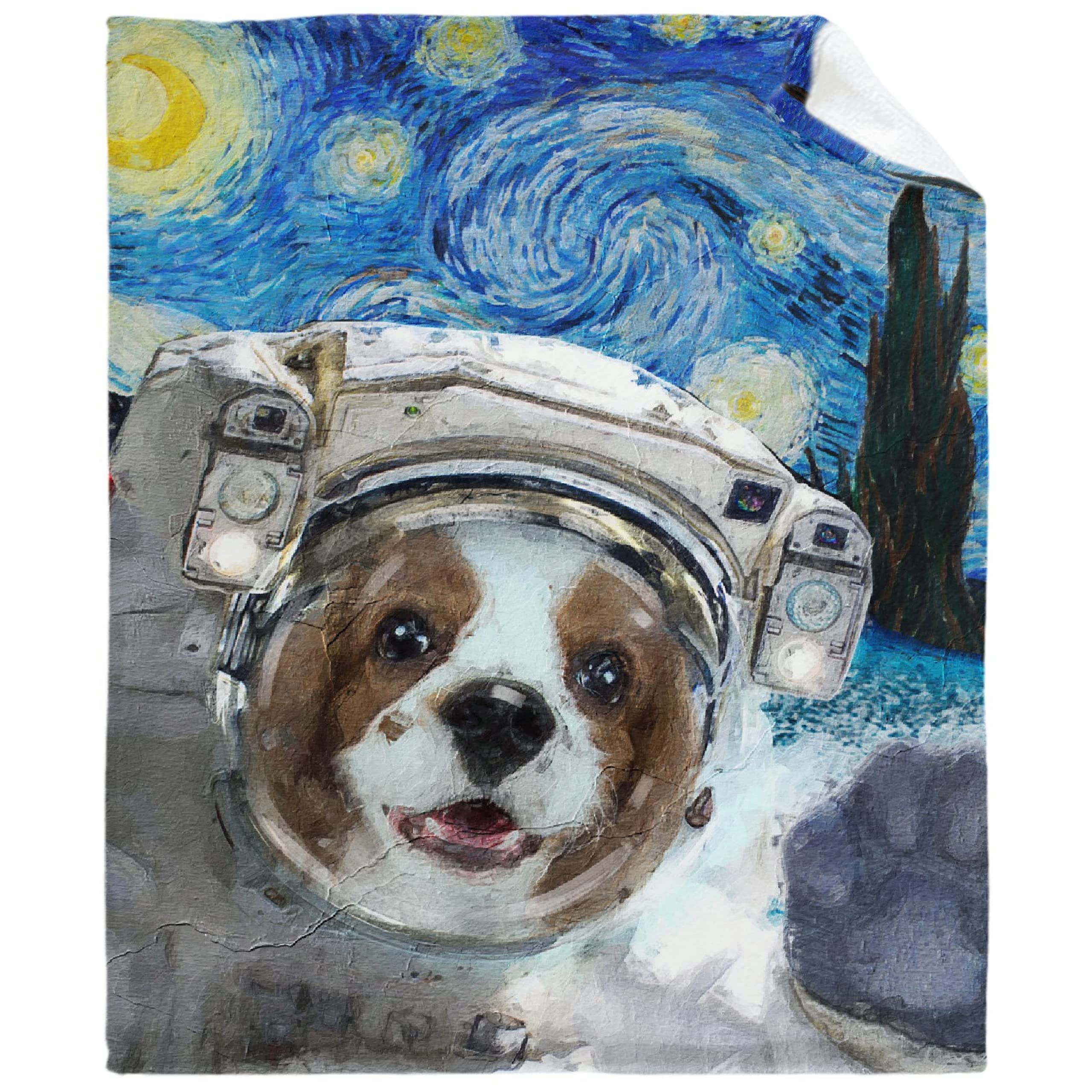 Ultra Soft Flannel Fleece Throw Blanket with Adorable Pug Dog Design - All Season Warm & Cozy Quilt for Bed, Sofa, Couch (120