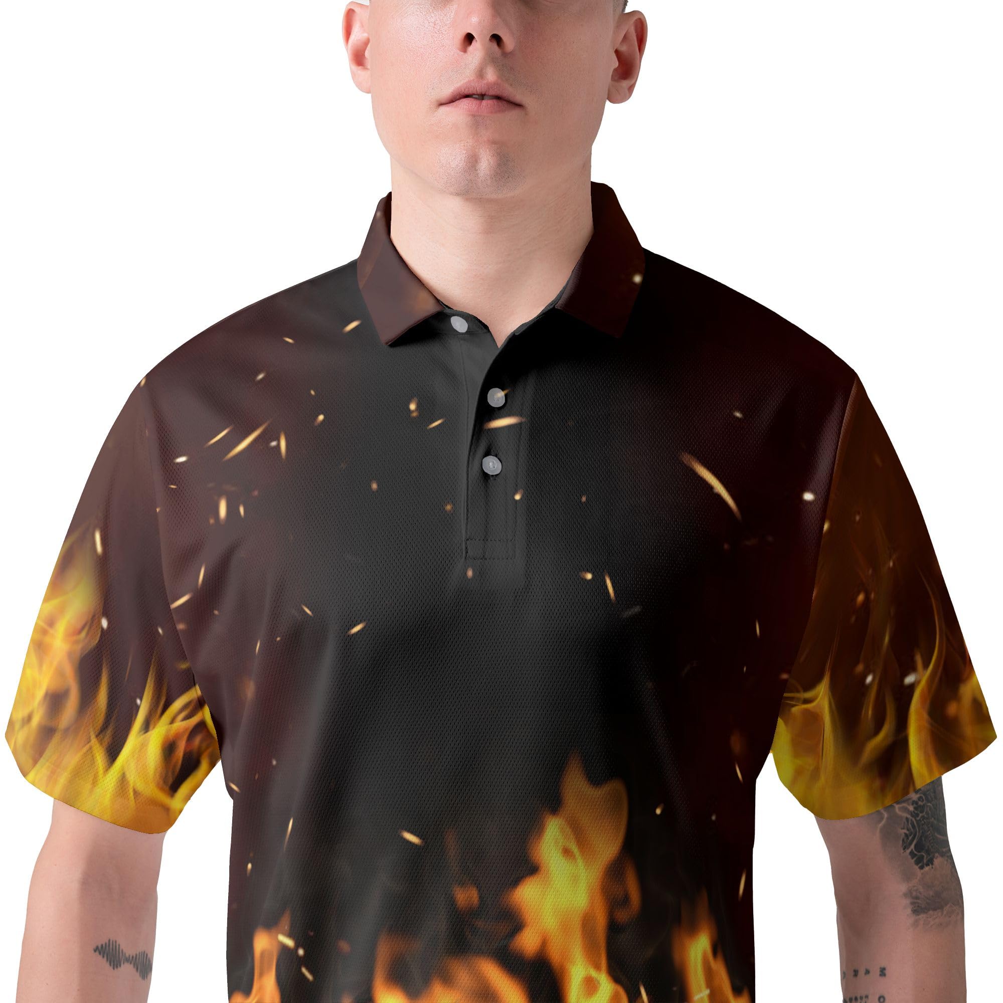 HYPERFAVOR Smart Bowling Polo Shirts for Men - Breathable Short Sleeve Performance Shirts - 4-Pack Set for Bowling Leagues & Casual Wear