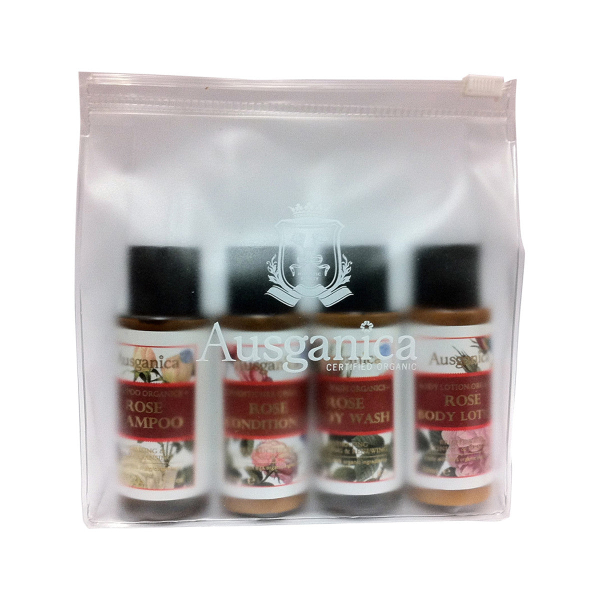 Organic Rose Hair & Body Travel Kit - 30ml x 4 Pack | Natural Vegan Skincare Set for Women | Perfect for Vacation, Gym & On-the-Go