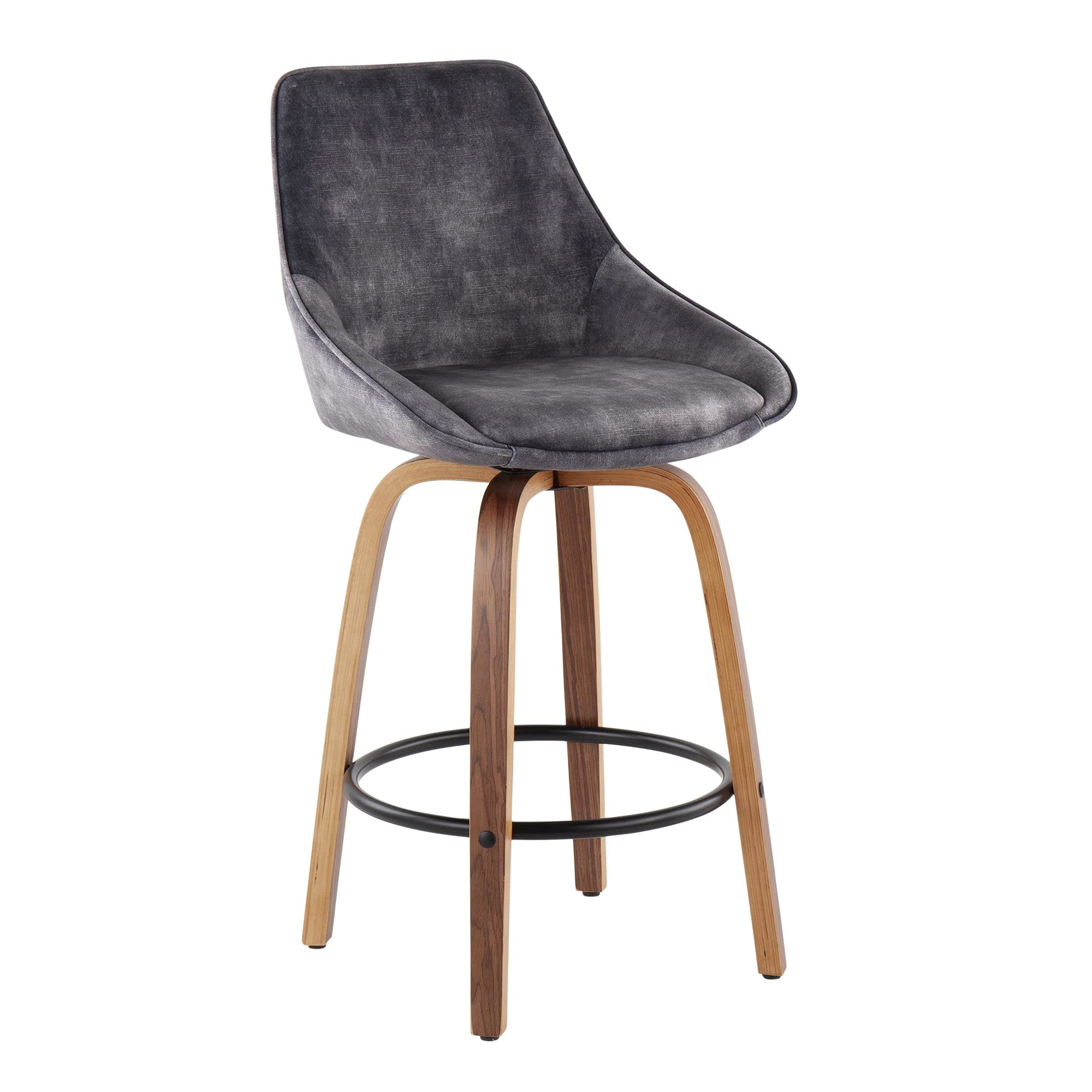 Black Metal Counter Stools Set of 2 - LumiSource Diana Bar Height Kitchen Stools for Counter & Island - Modern Dining & Breakfast Nook Seating