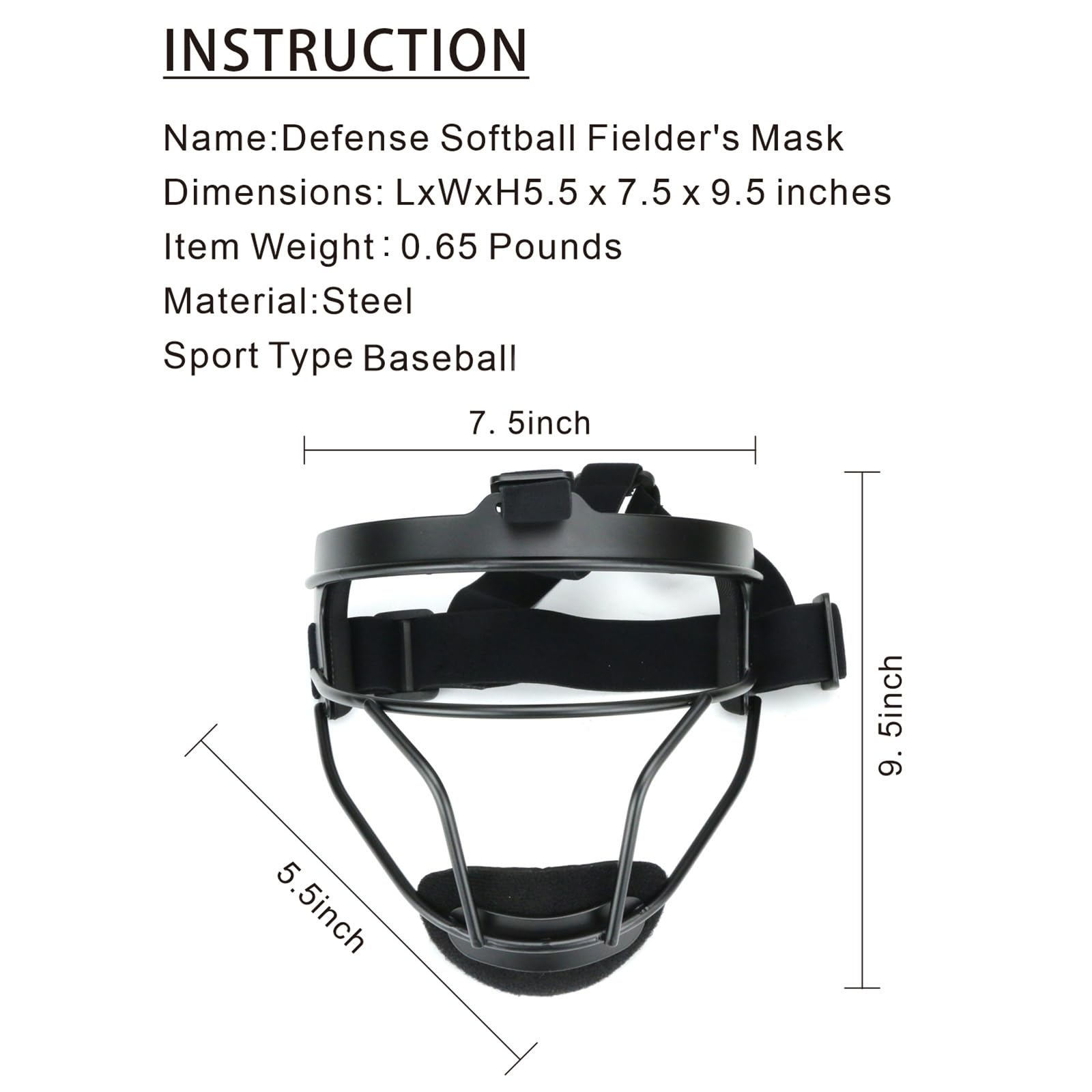 Lightweight & Comfortable Softball Face Mask with Wide Field Vision - Durable Safety Protection for All Ages | Perfect for Softball Games, Practice & Training