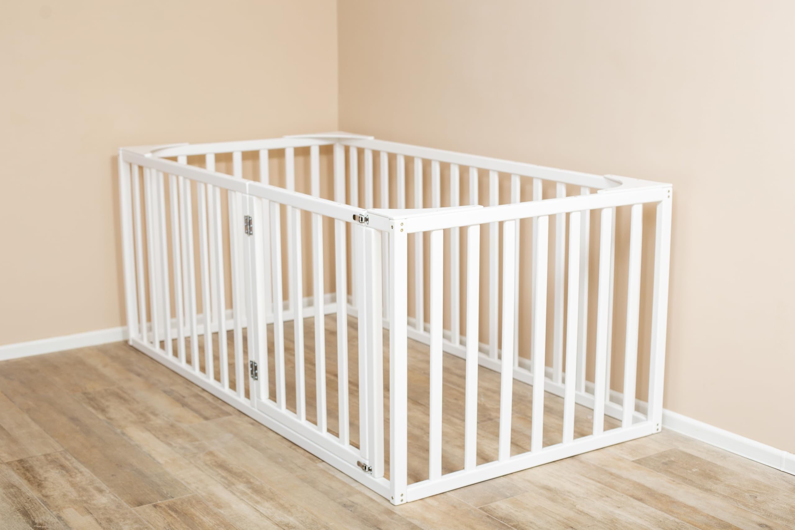 **Montessori Floor Bed Frame with Rails - Safe Toddler Bed for Kids - Solid Wood Bedframe - Montessori Bedroom Furniture (Model 20) - Perfect for Daytime Naps & Independent Sleep Training**