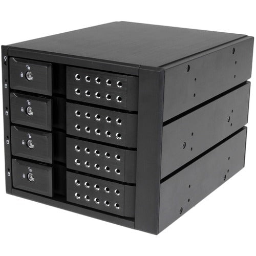 4-Bay Aluminum Trayless Hot-Swap Mobile Rack Backplane with Cooling Fan & Lock for 3.5