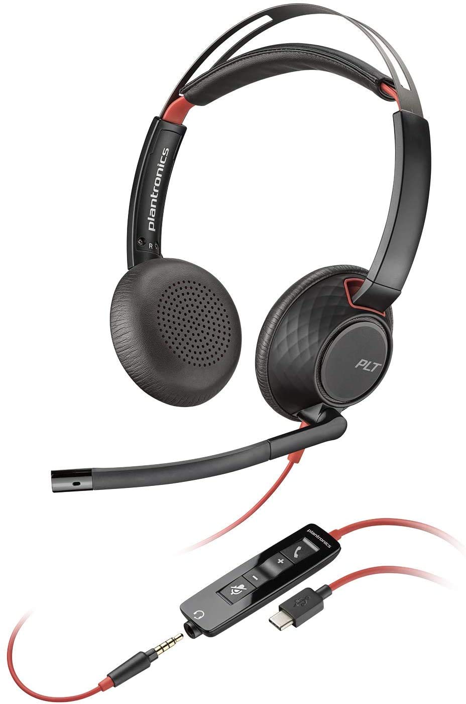 Plantronics Blackwire C5220 Stereo USB-C PC Headset with Noise-Canceling Mic - 207586-01 | Comfortable Office Headphones for Video Calls, Remote Work & Online Meetings