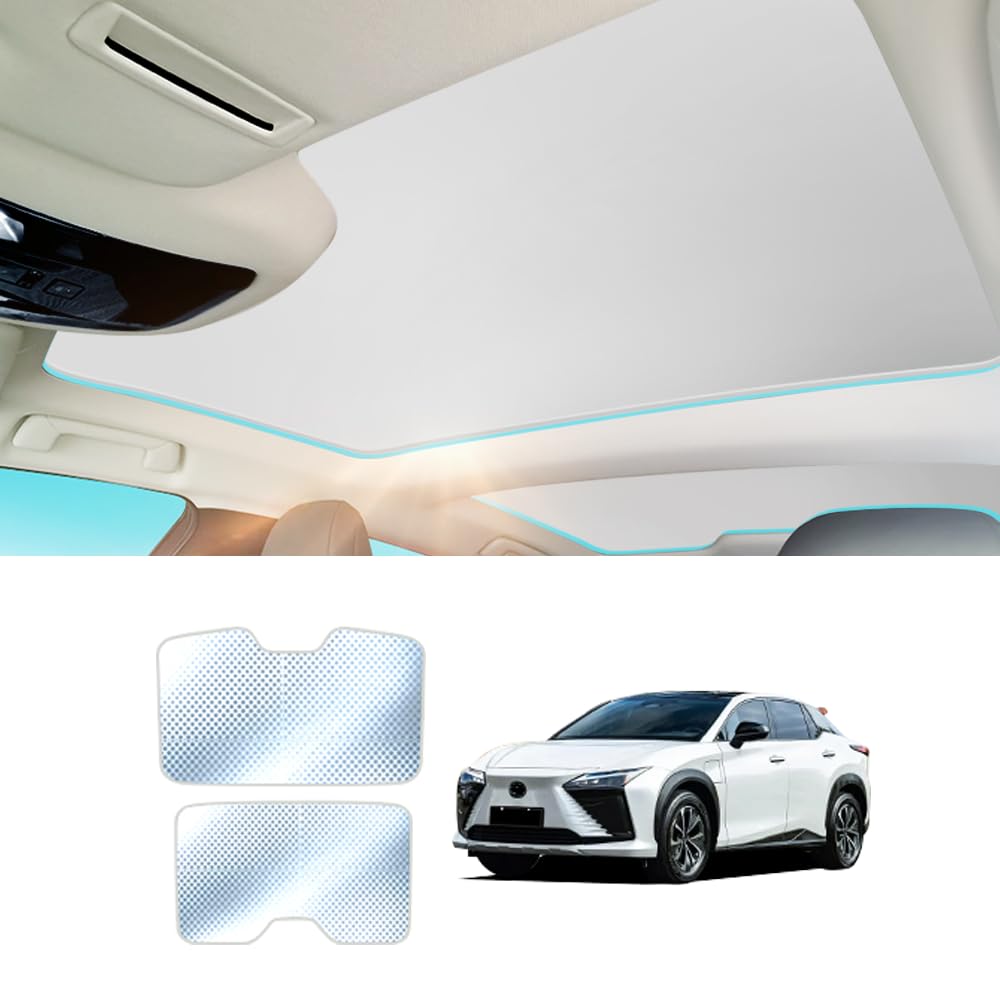 2023-Present Lexus RZ300E RZ450E Foldable Sunroof Sunshade | Upgraded Heat Reflective Car Window Shade | EB10 Accessories | Beige | Perfect for Summer Parking & UV Protection