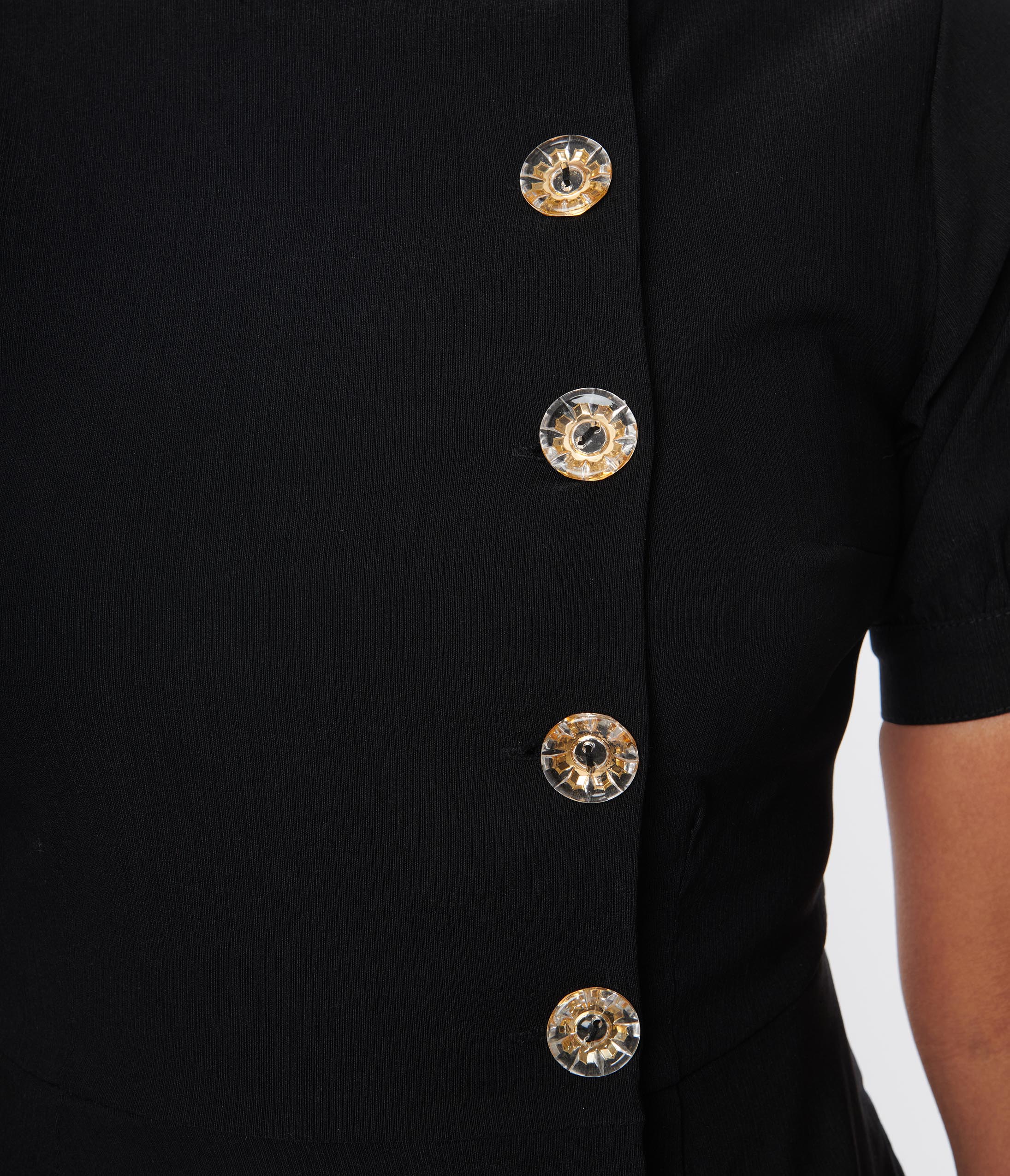 Vintage Black Button Swing Dress - Retro A-Line Flare Dress for Women | Perfect for Parties, Weddings & Everyday Wear