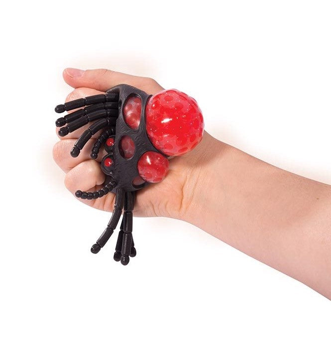 Black Gel Orb Filled Squishy Spider Sensory Toy - Stress Relief & Anxiety Fidget Toy for Kids & Adults - Perfect for Autism, ADHD, Office & Classroom Use